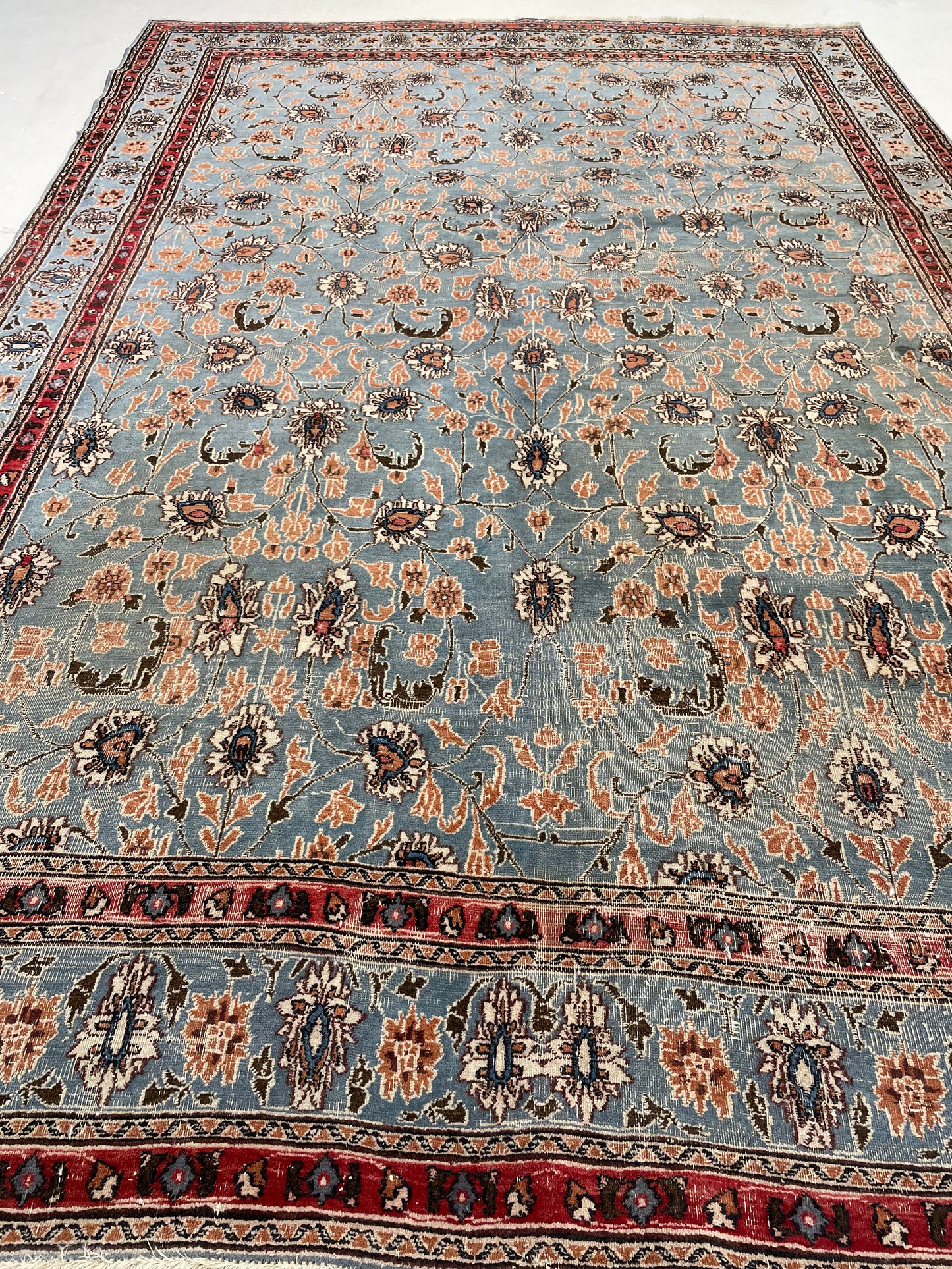 Hand-Knotted Wool Area Rug Turkish Oushak 6'8" x 9'11"