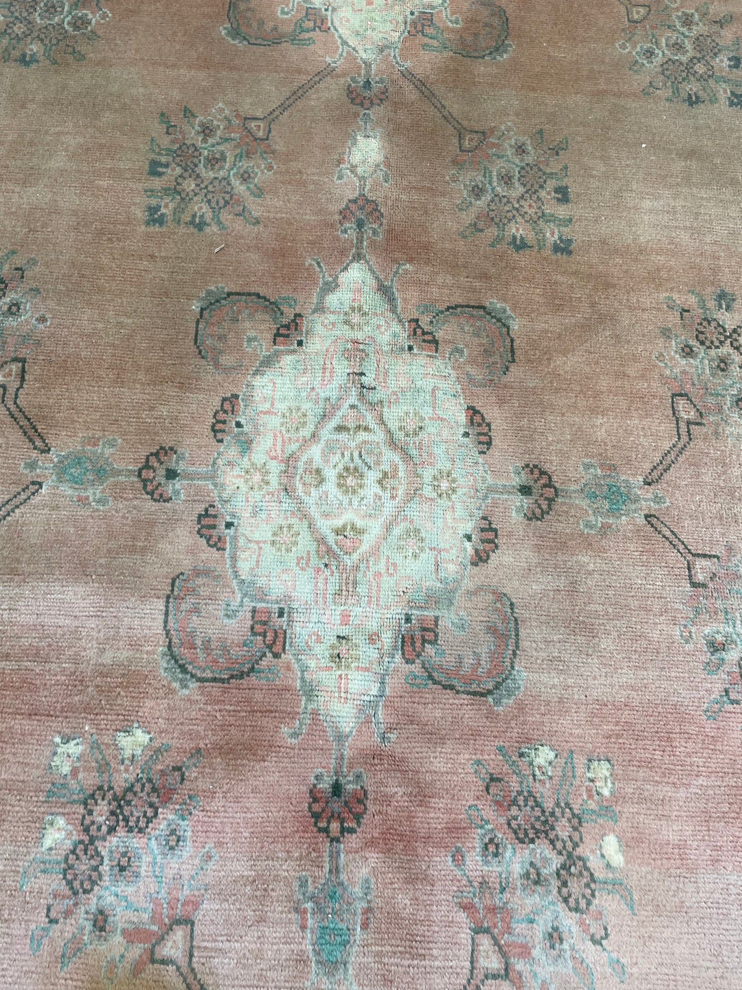Hand-Knotted Wool Area Rug Turkish Oushak 6'7" x 10'4"