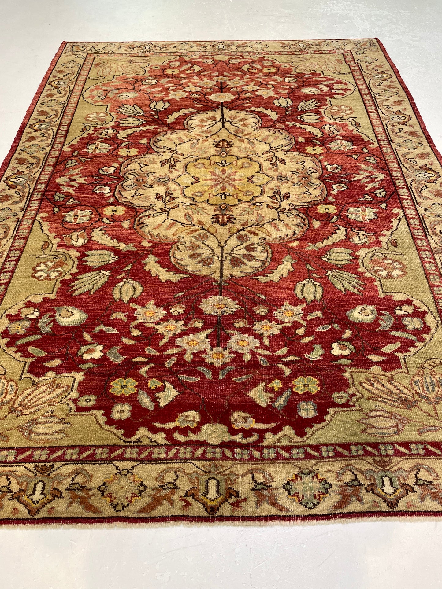 Hand-Knotted Wool Area Rug Turkish Oushak 6'1" x 8'2"