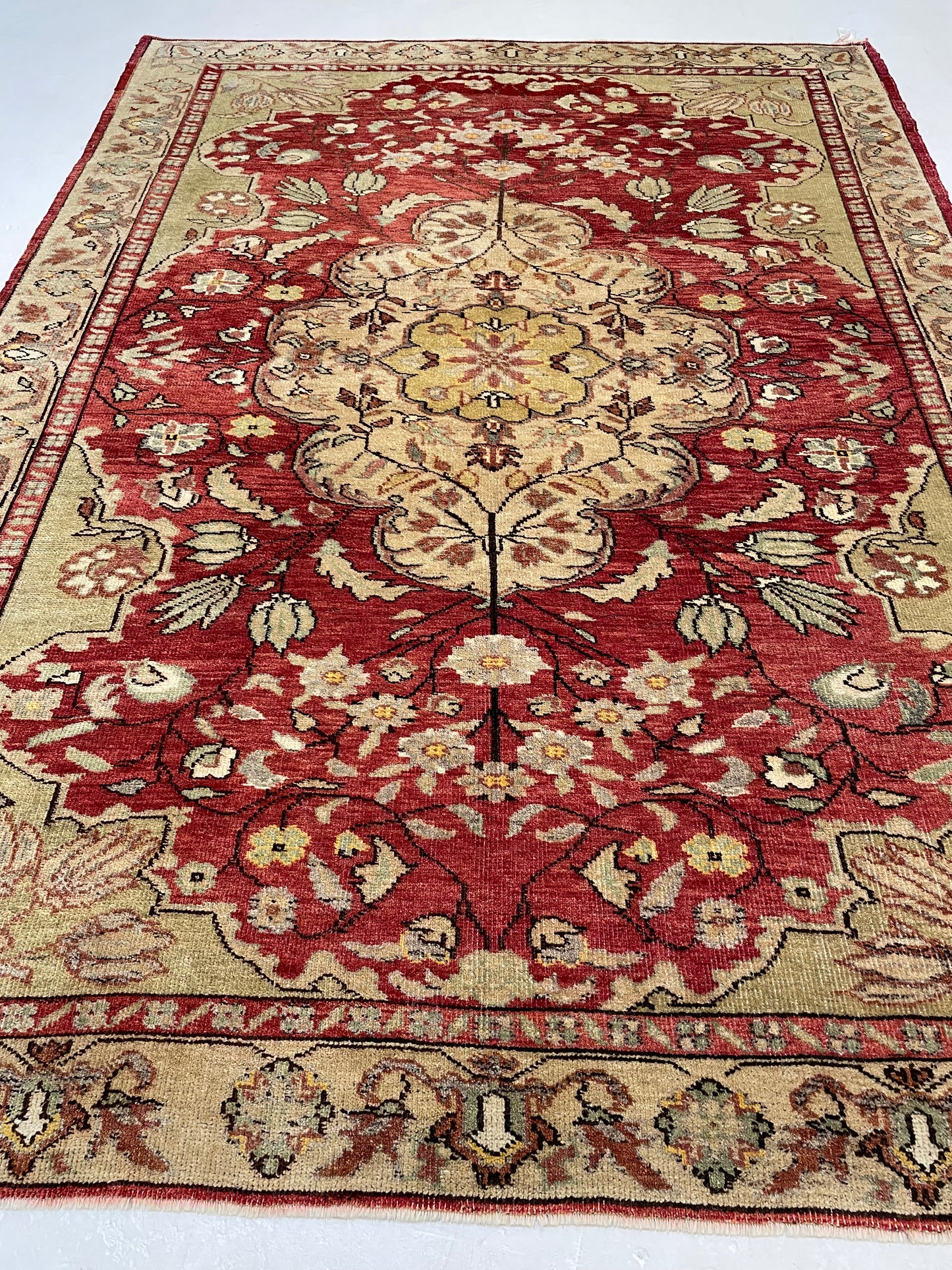 Hand-Knotted Wool Area Rug Turkish Oushak 6'1" x 8'2"