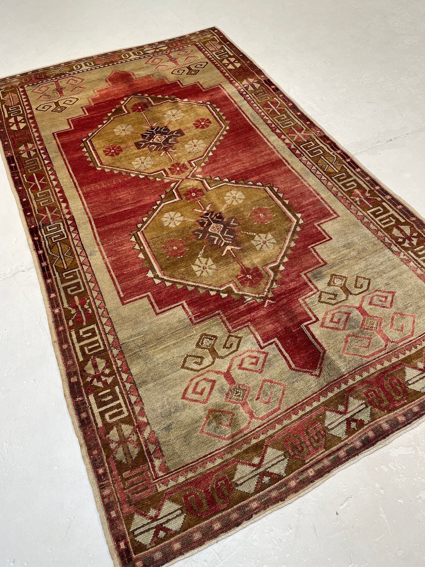 Hand-Knotted Wool Area Rug Turkish Oushak 6'4" x 7'11"