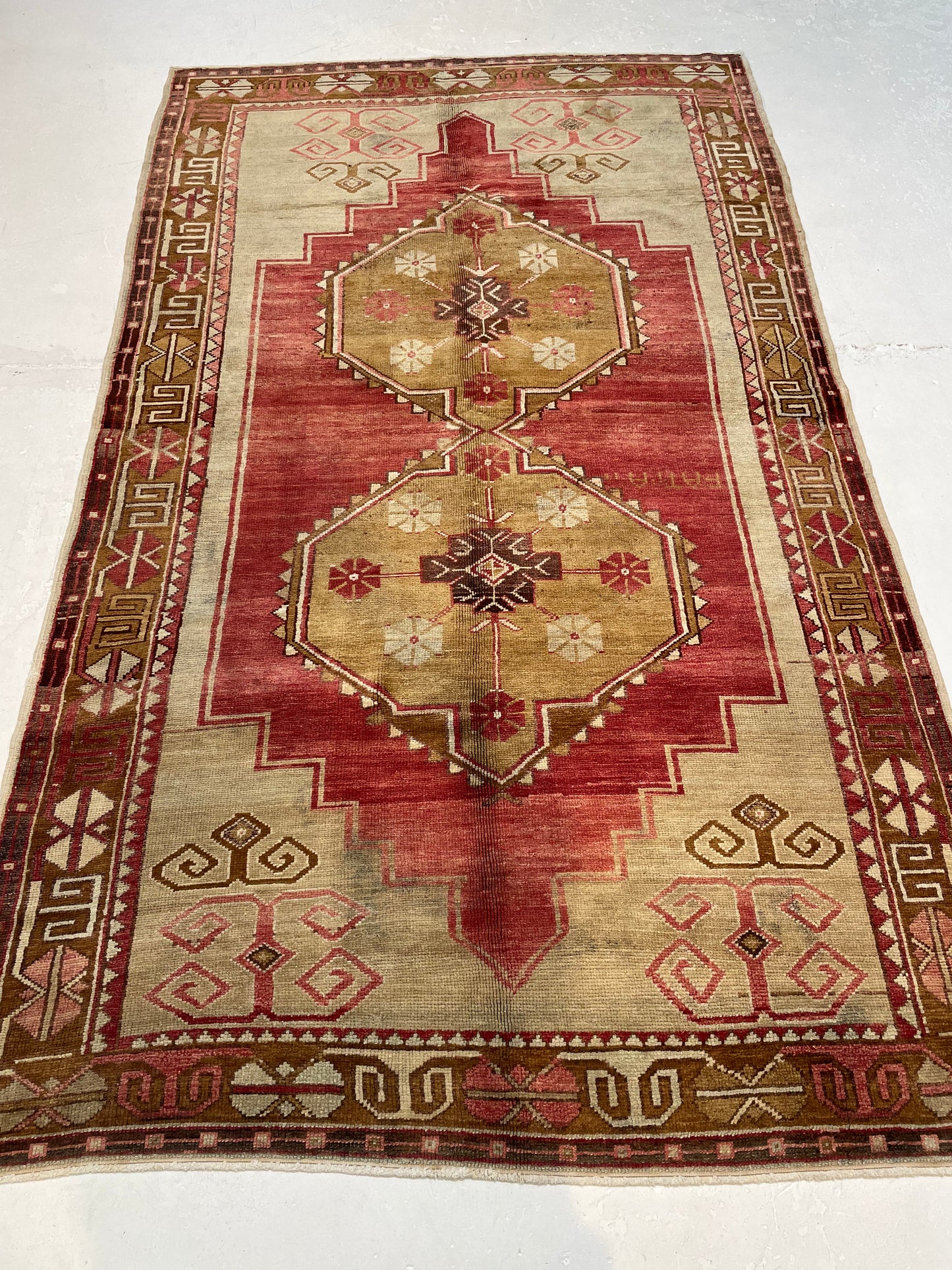 Hand-Knotted Wool Area Rug Turkish Oushak 6'4" x 7'11"