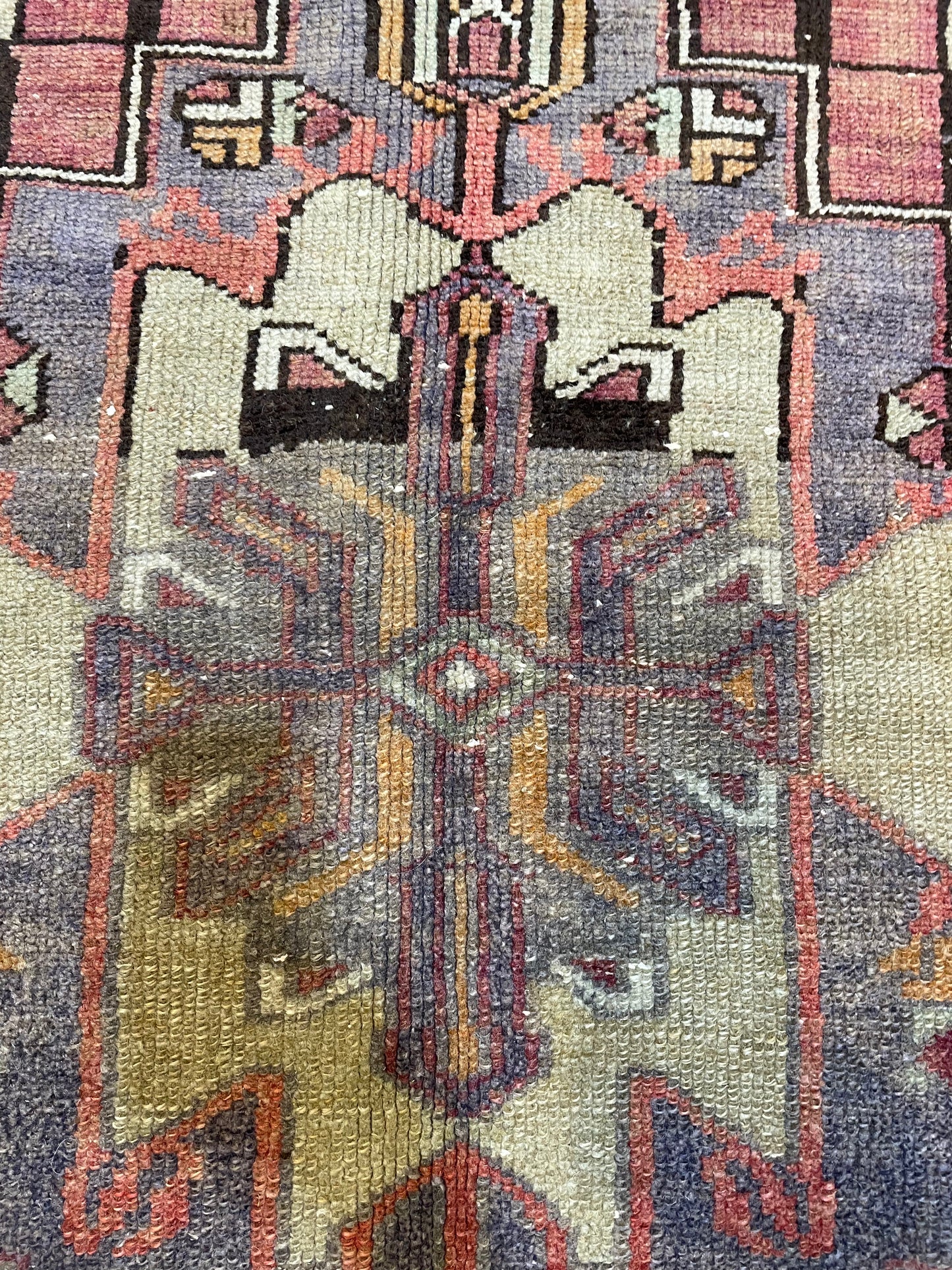 Hand-Knotted Wool Runner Turkish Oushak 4'1" x 8'6"