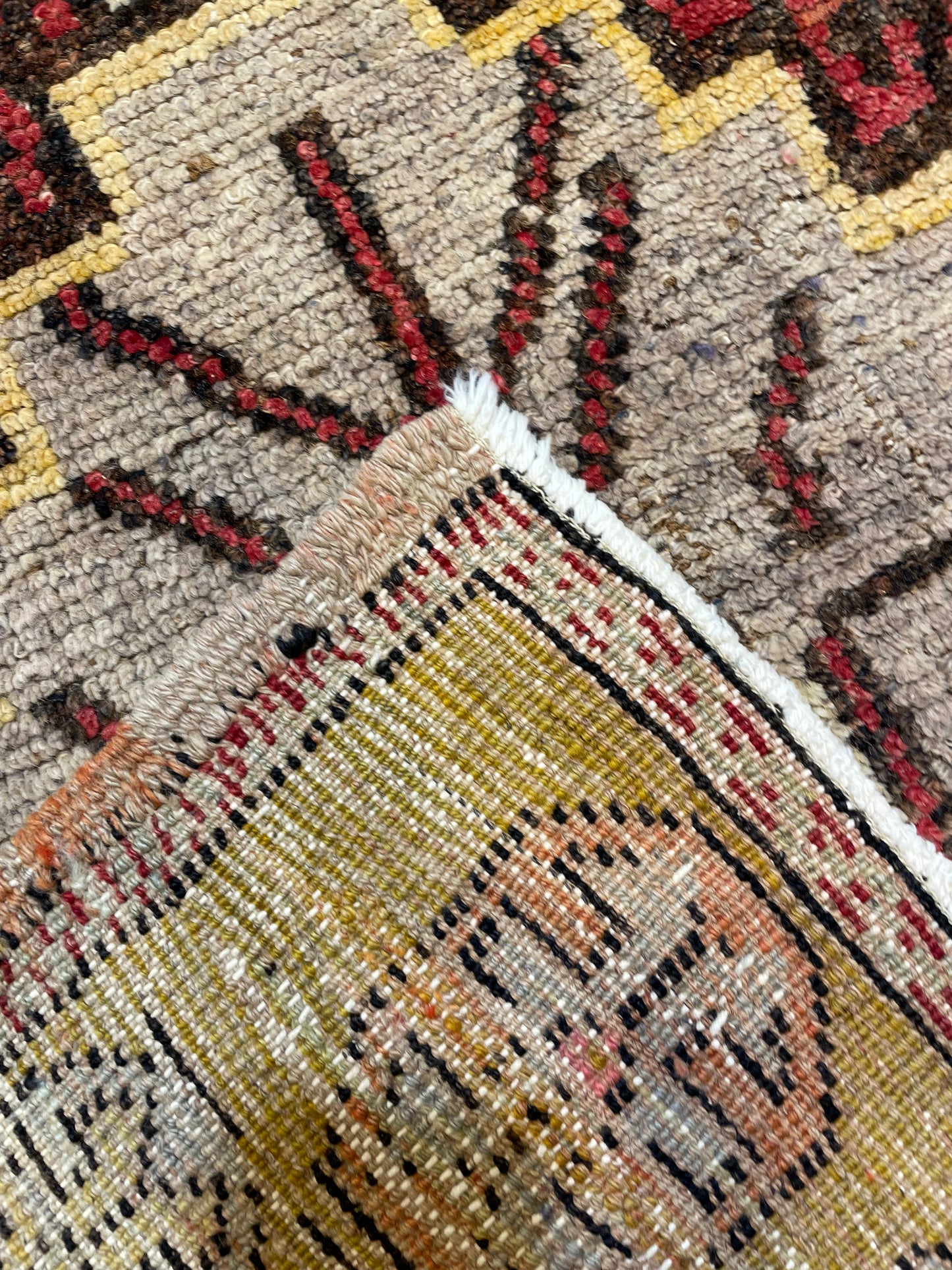 Hand-Knotted Wool Runner Turkish Oushak 4'2" x 9'4"