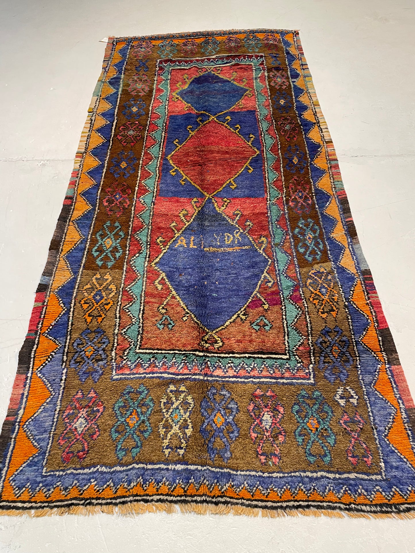 Hand-Knotted Wool Runner Turkish Oushak 4'3" x 9'6"
