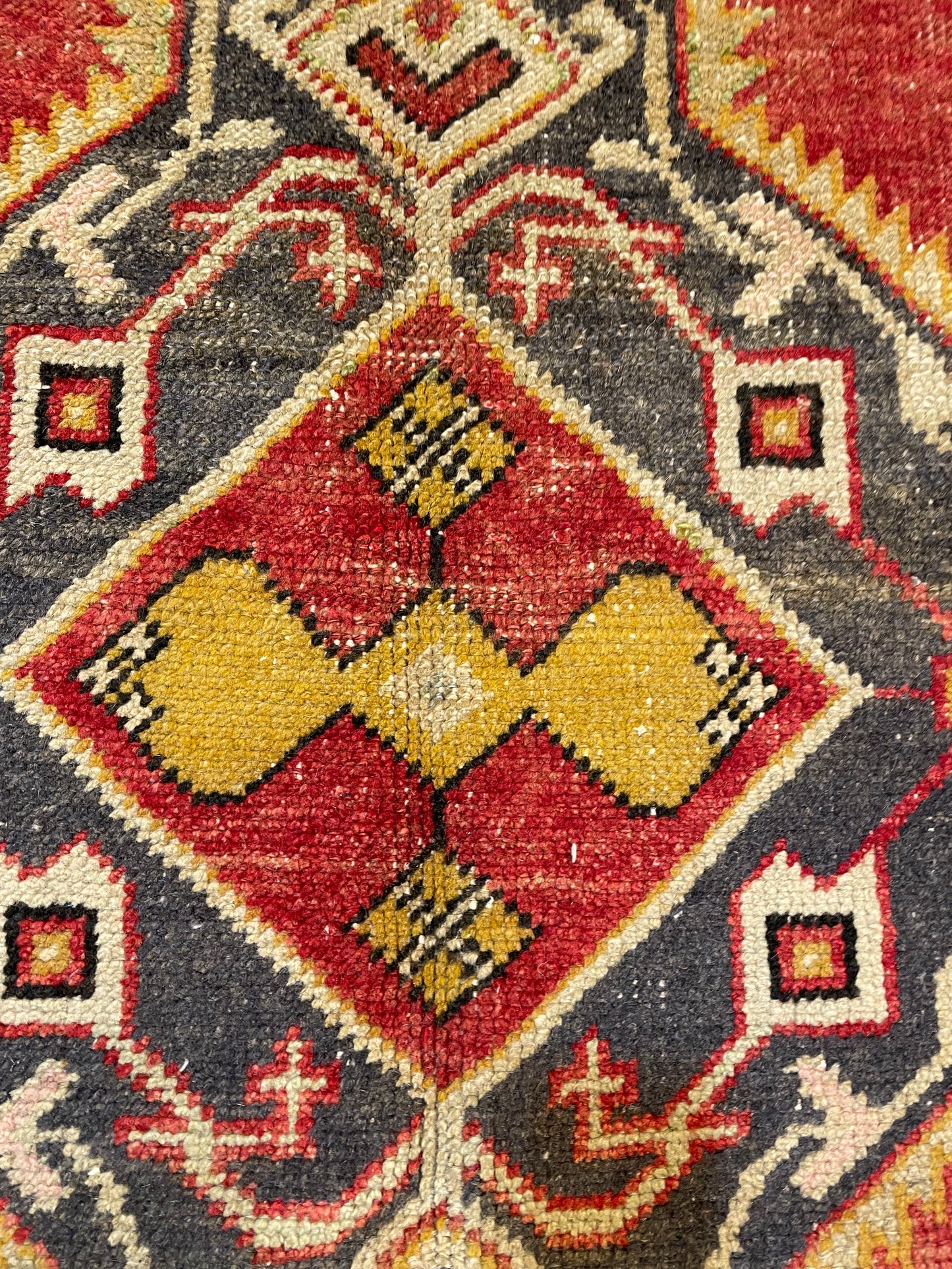 Hand-Knotted Wool Runner Turkish Oushak 4'5" x 10'4"