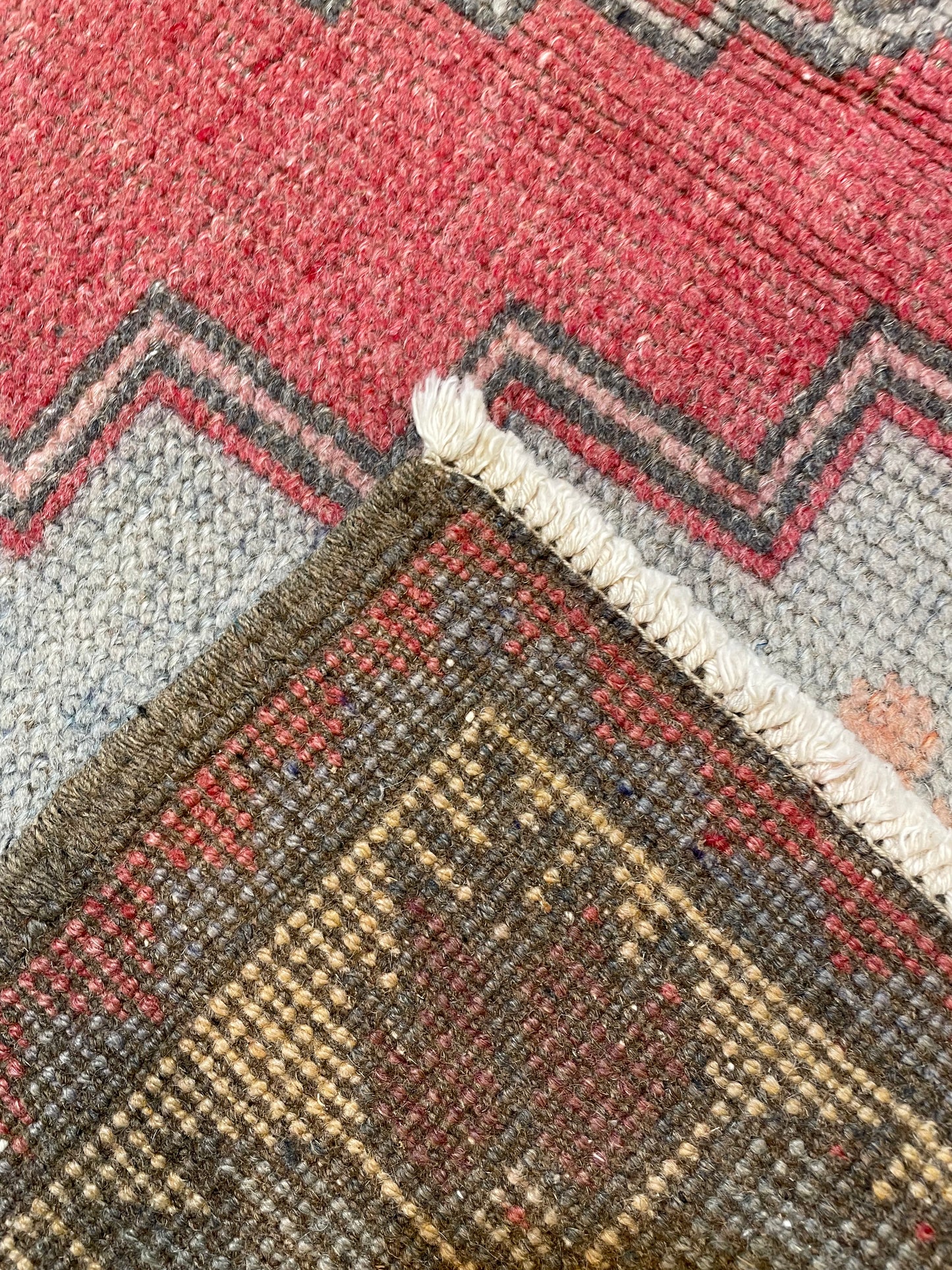 Hand-Knotted Wool Runner Turkish Oushak 4'4" x 9'7"