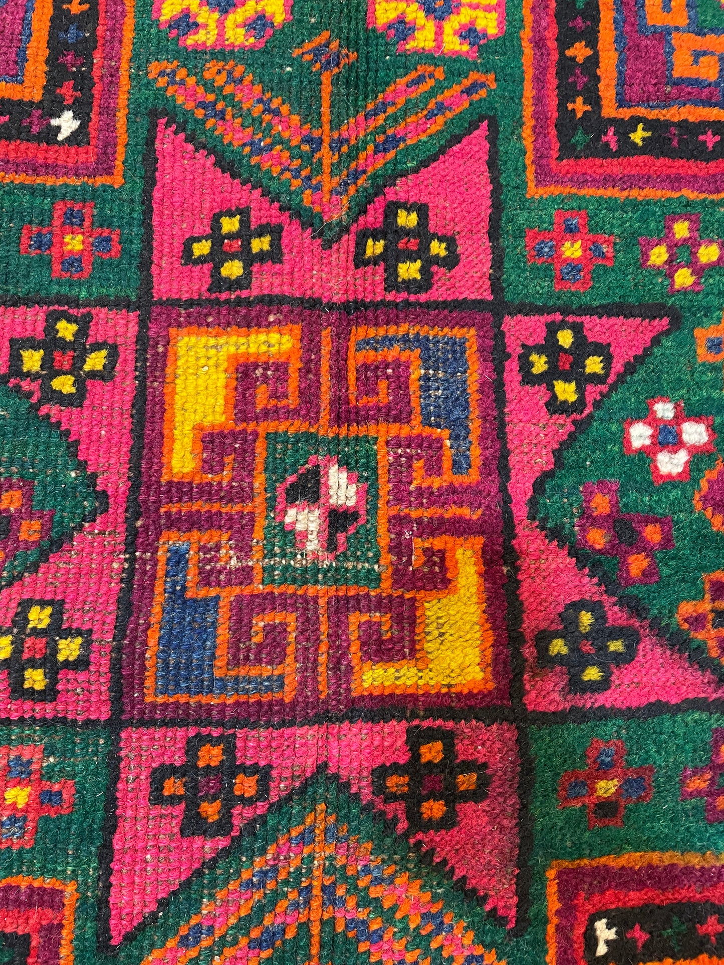 Hand-Knotted Wool Runner Turkish Oushak 4'6" x 9'10"