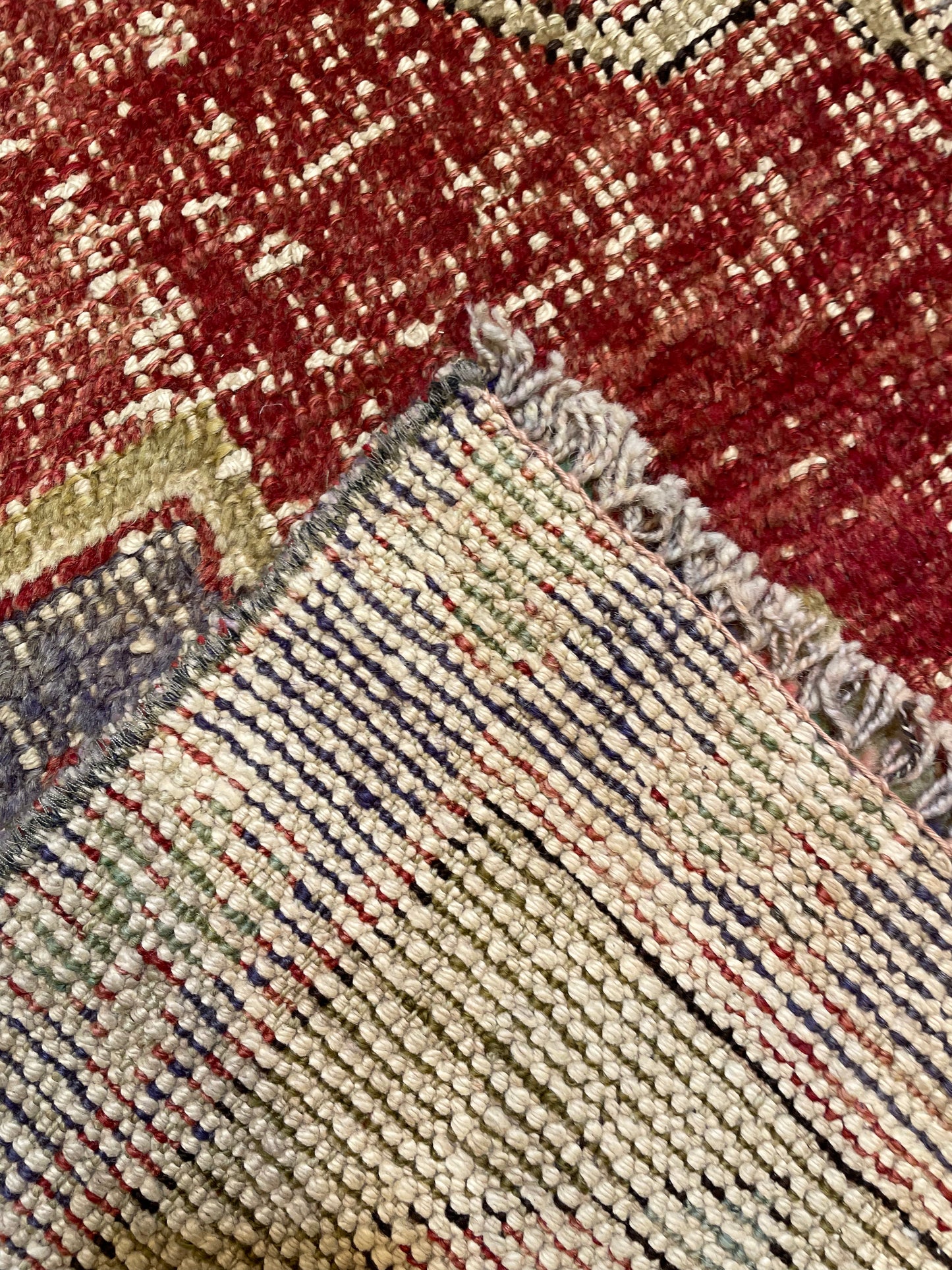 Hand-Knotted Wool Runner Turkish Oushak 4'9" x 11'5"