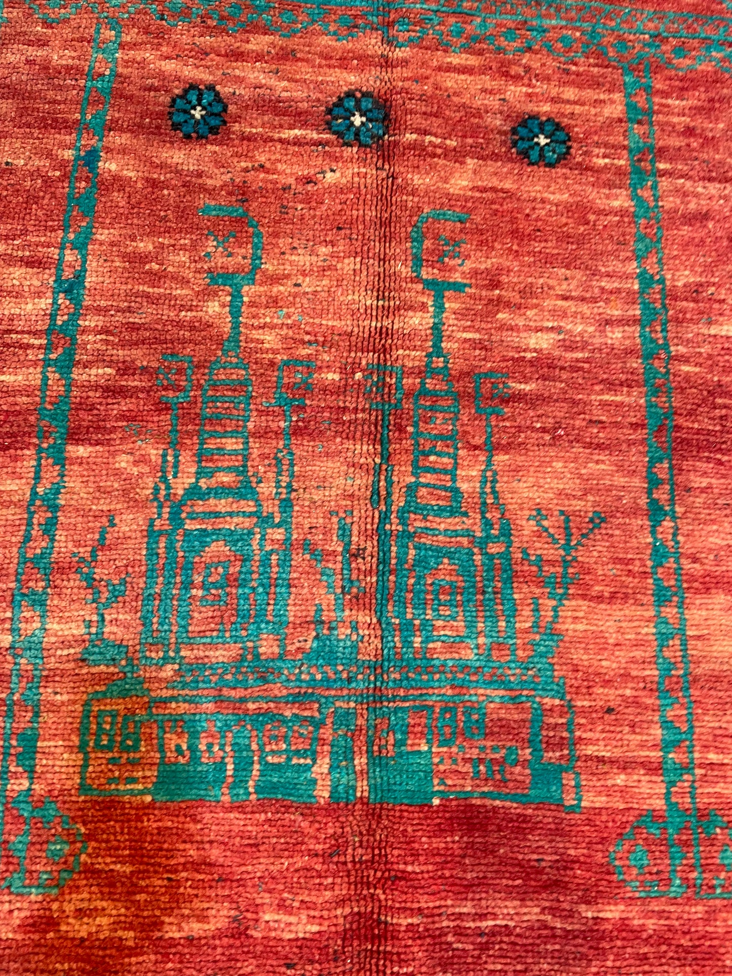 Hand-Knotted Wool Runner Turkish Oushak 4'10" x 8'2"