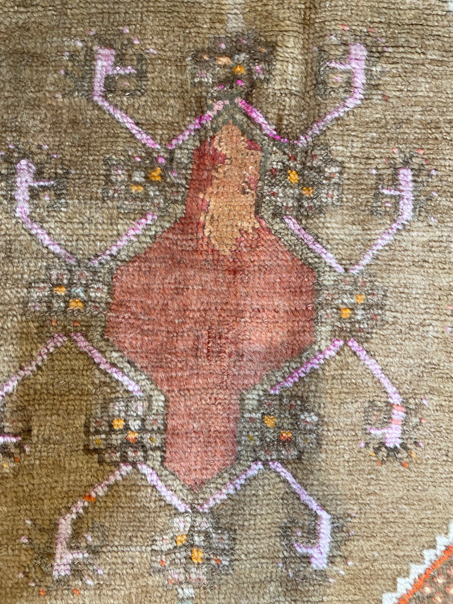 Hand-Knotted Wool Runner Turkish Oushak 4'2" x 11'9"