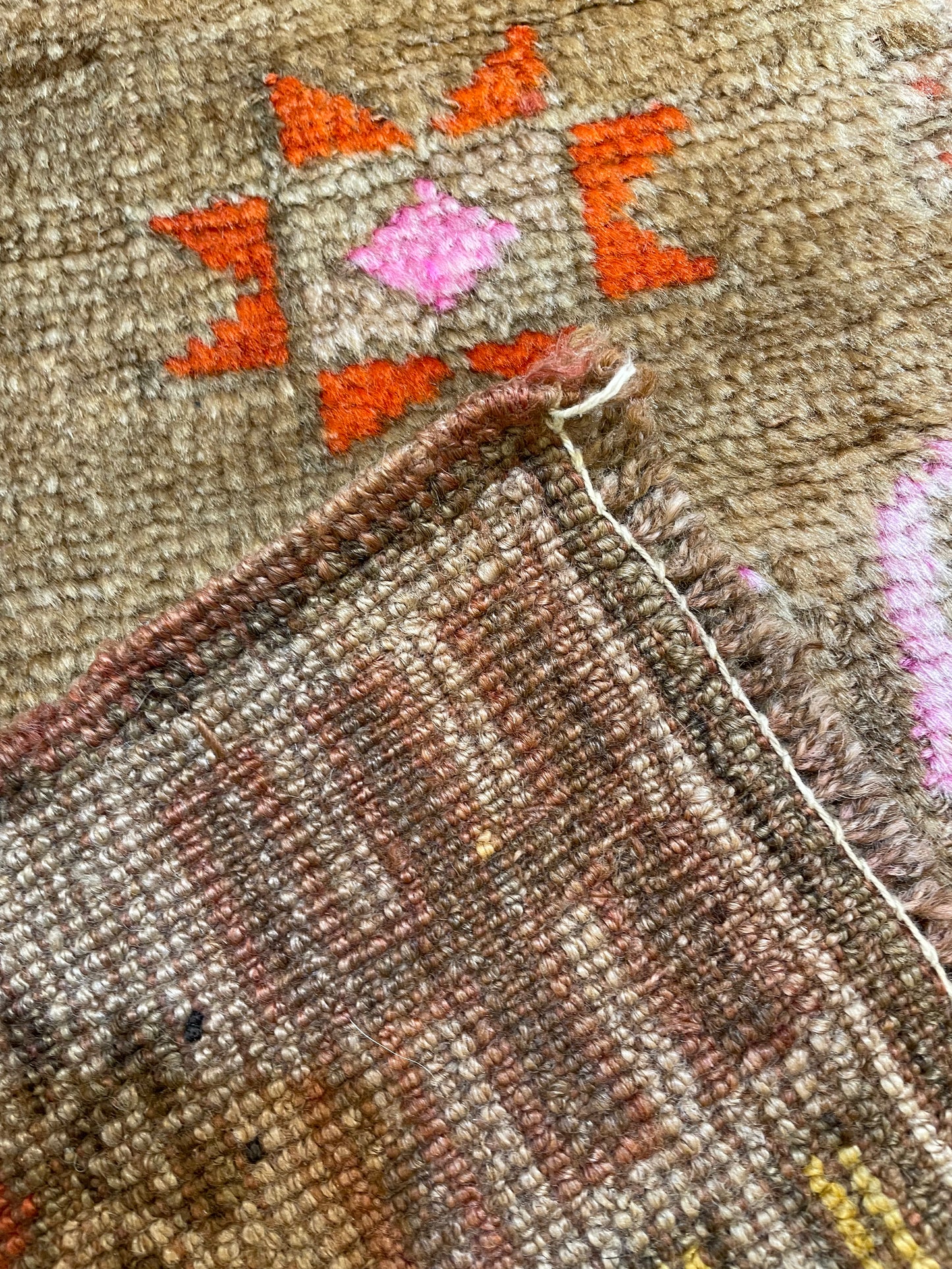 Hand-Knotted Wool Runner Turkish Oushak 4'2" x 11'9"