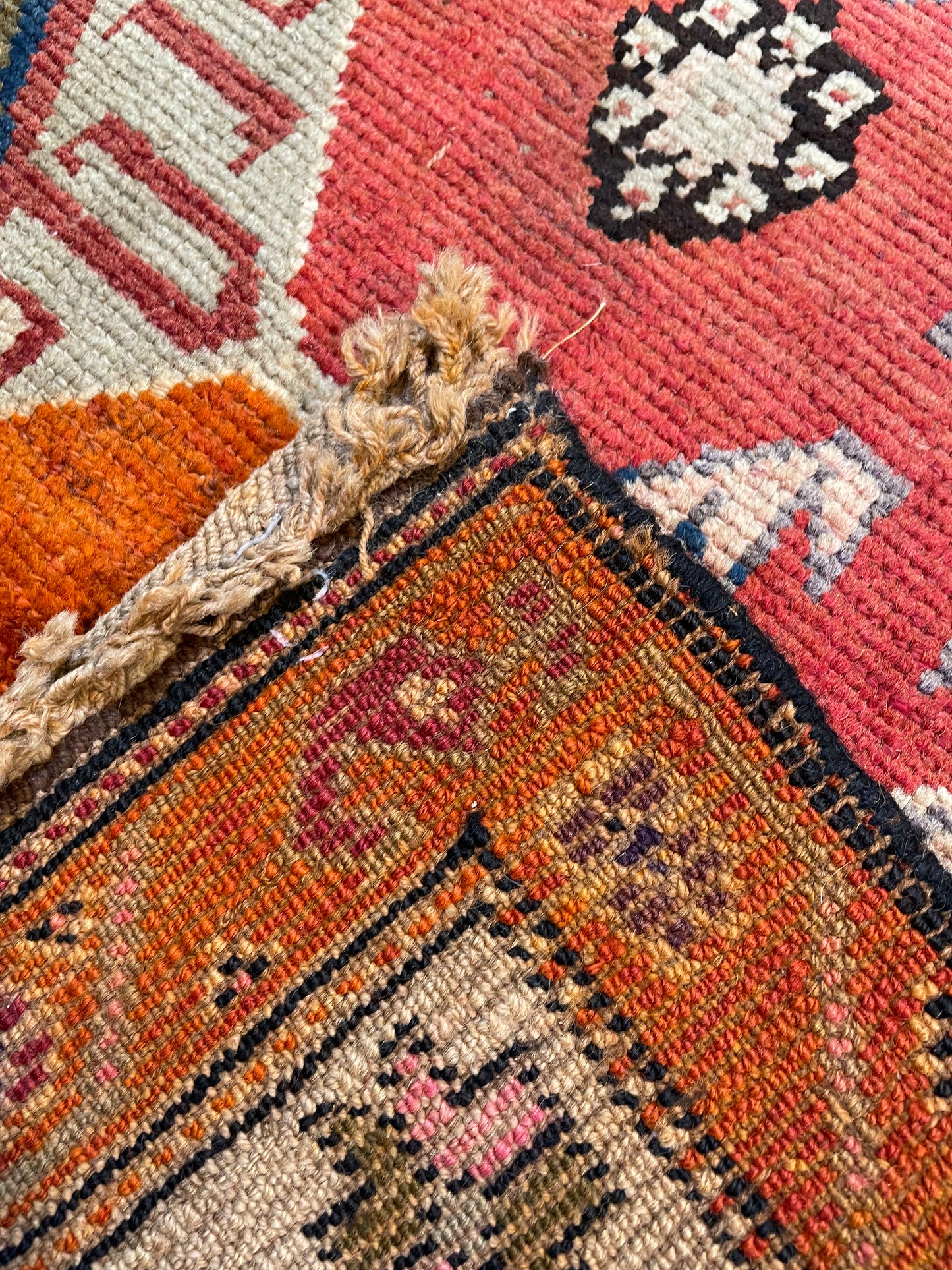 Hand-Knotted Wool Runner Antique Turkish Oushak 5'3" x 11'