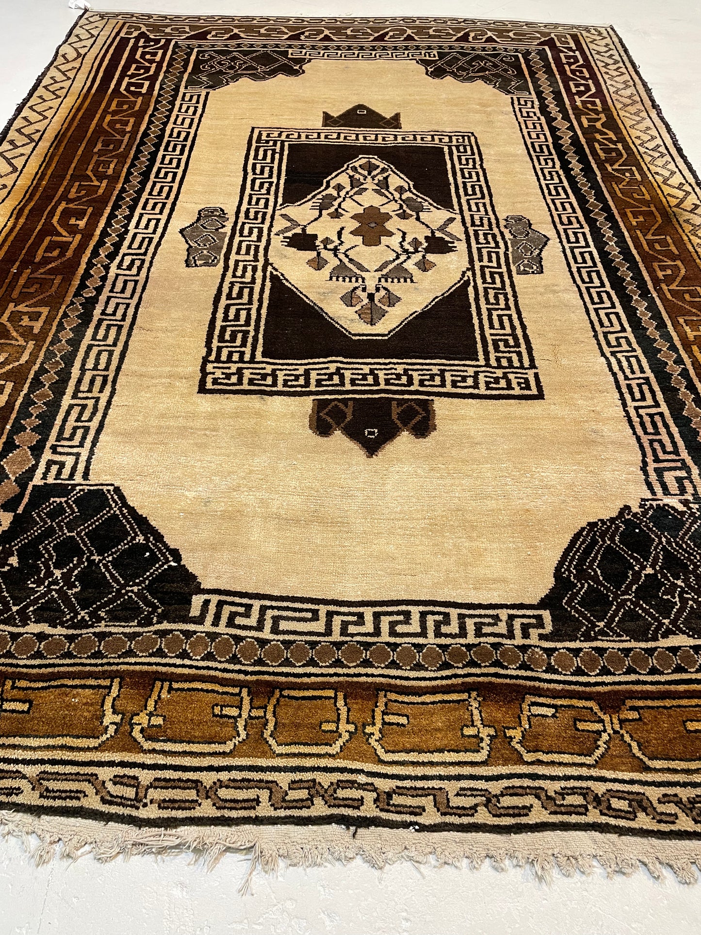 Hand-Knotted Wool Area Rug Turkish Oushak 7'3" x 10'3"