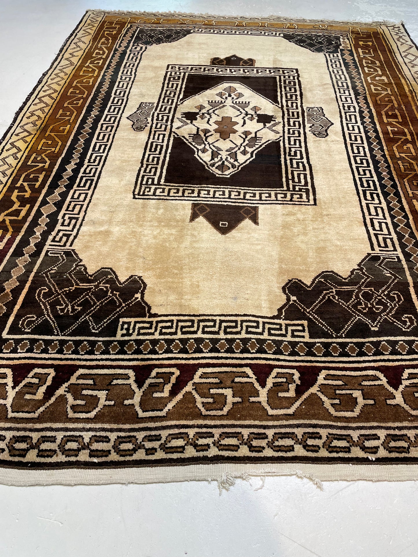 Hand-Knotted Wool Area Rug Turkish Oushak 7'3" x 10'3"