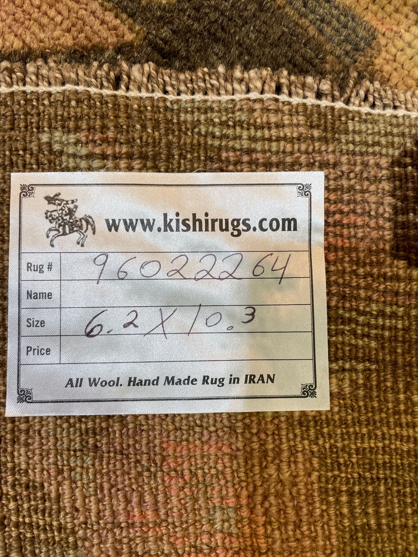 Hand-Knotted Wool Area Rug Turkish Oushak 6'2" x 10'3"