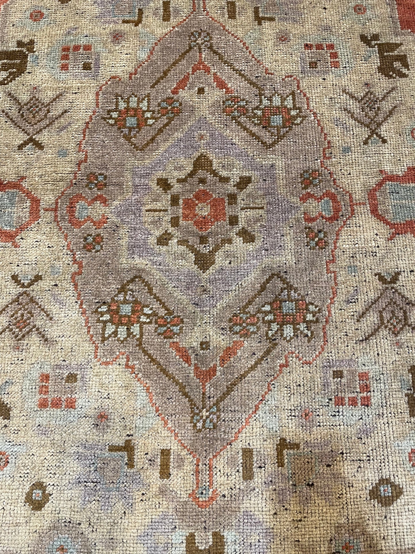 Hand-Knotted Wool Area Rug Turkish Oushak 6'6" x 11'6"