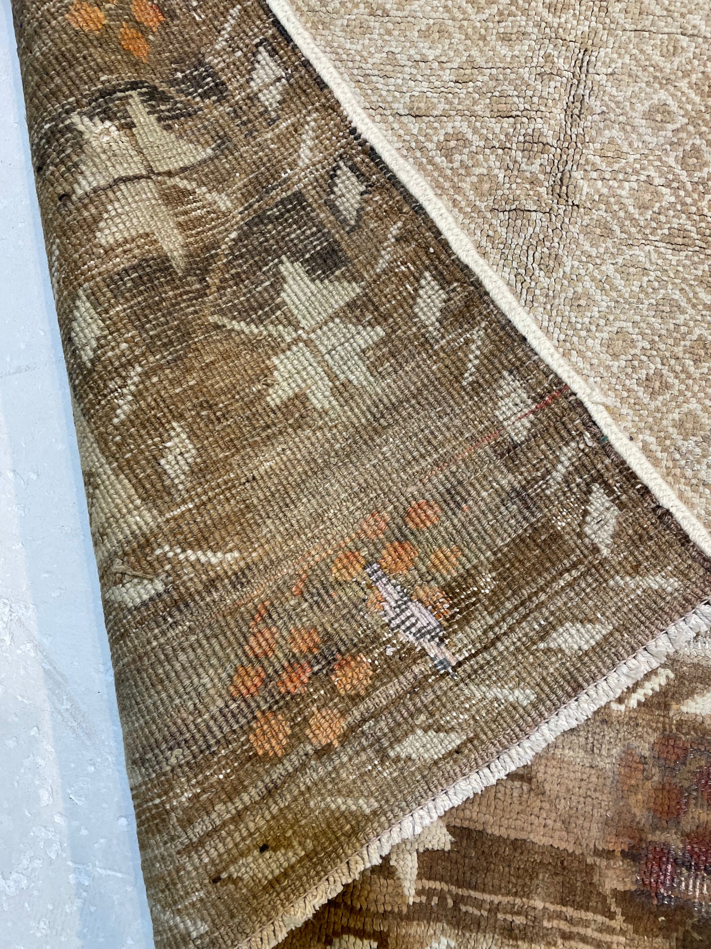 Hand-Knotted Wool Area Rug Turkish Oushak 6'8" x 9'10"