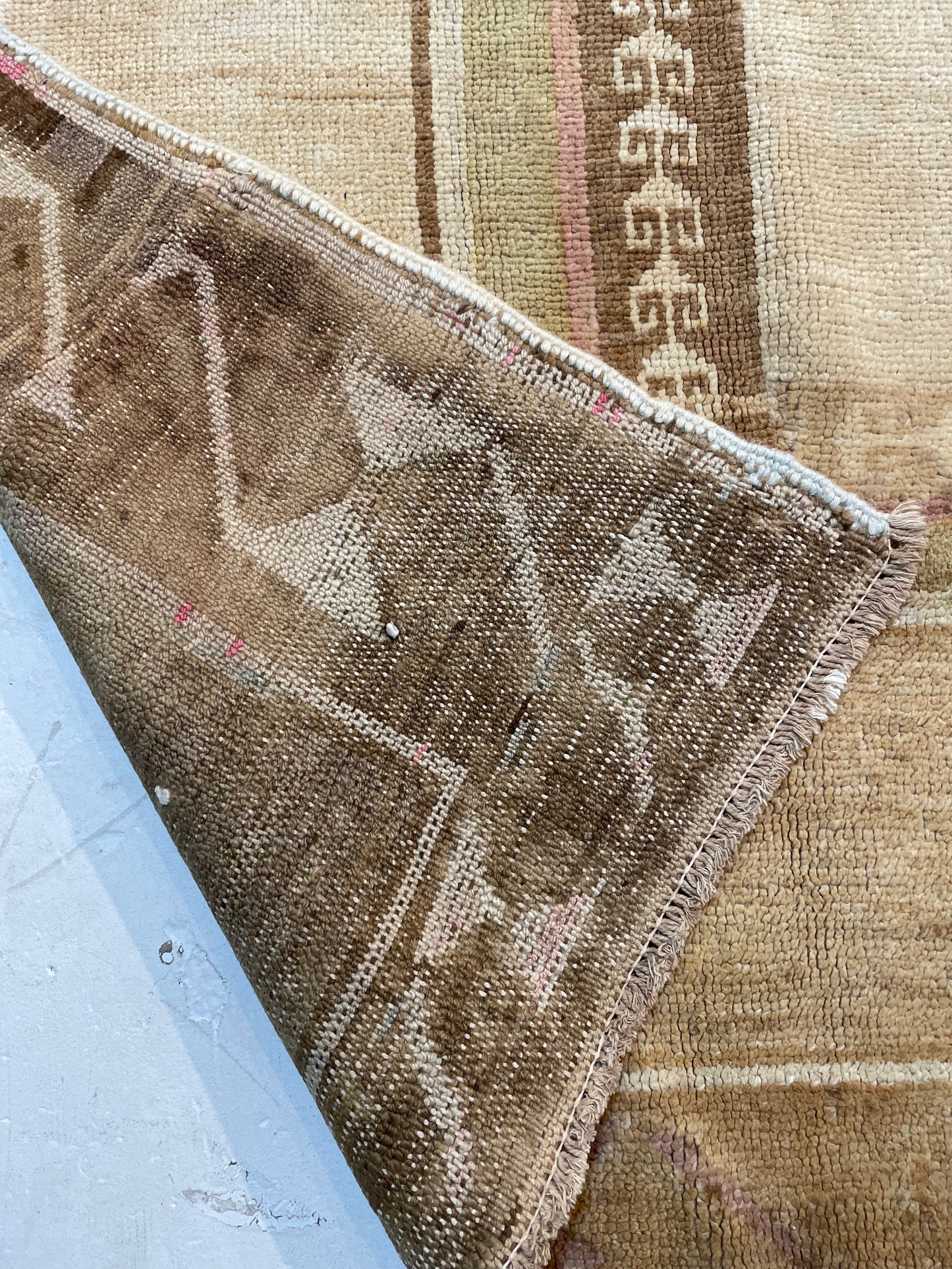 Hand-Knotted Wool Rug Turkish Oushak 7'1" x 11'4"