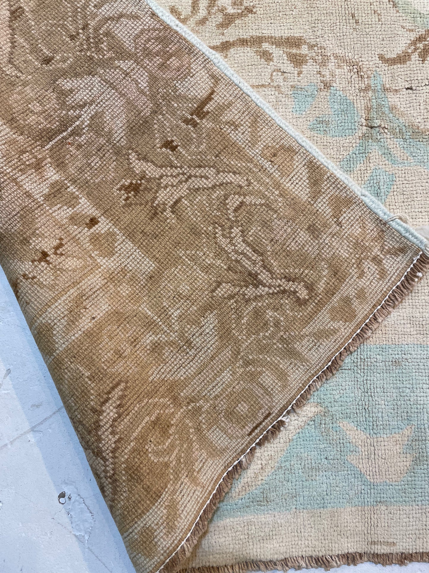 Hand-Knotted Wool Area Rug Turkish Oushak 7'11" x 11'1"