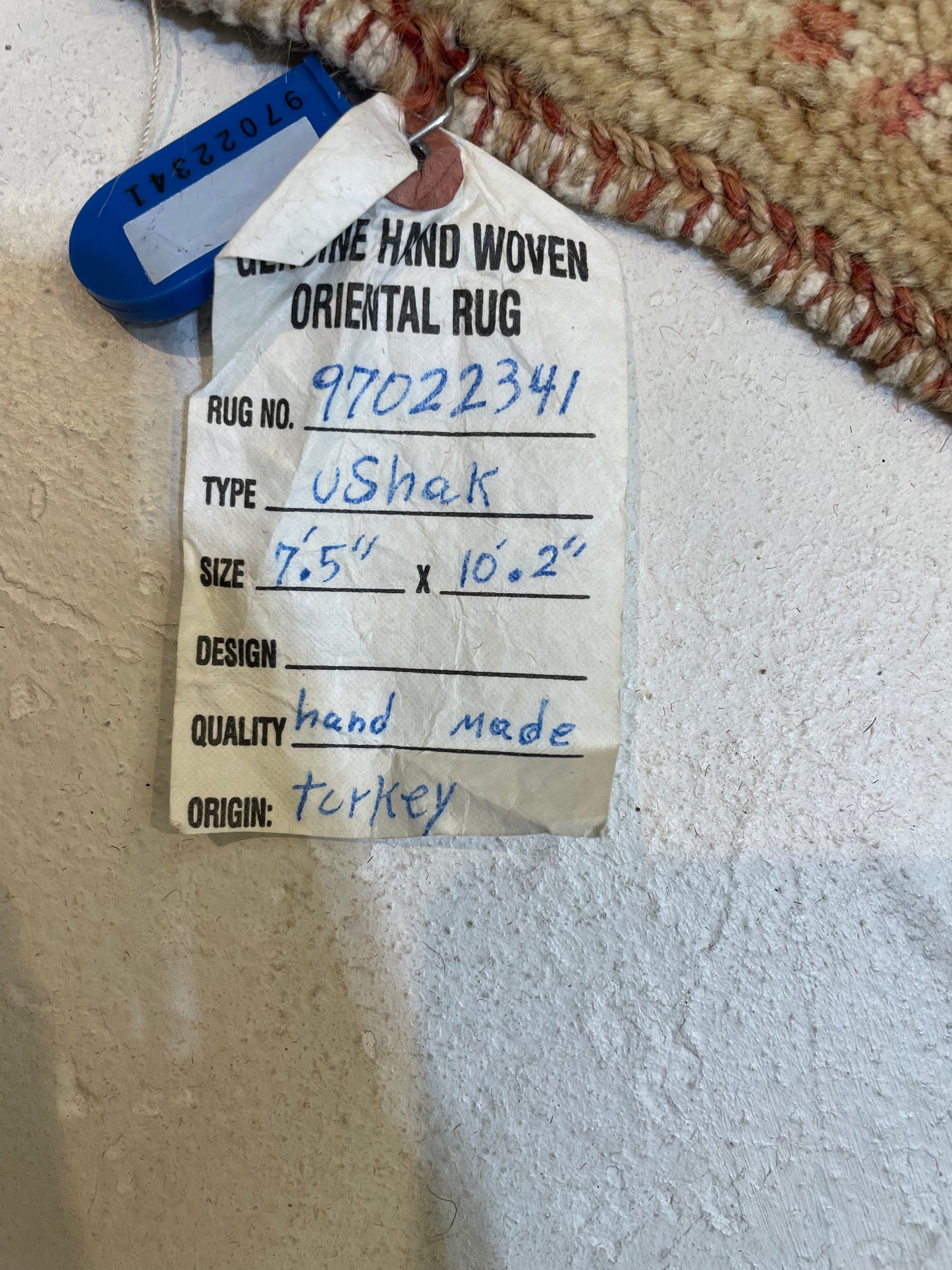 Hand-Knotted Wool Rug Turkish Oushak 7'5" x 10'2"