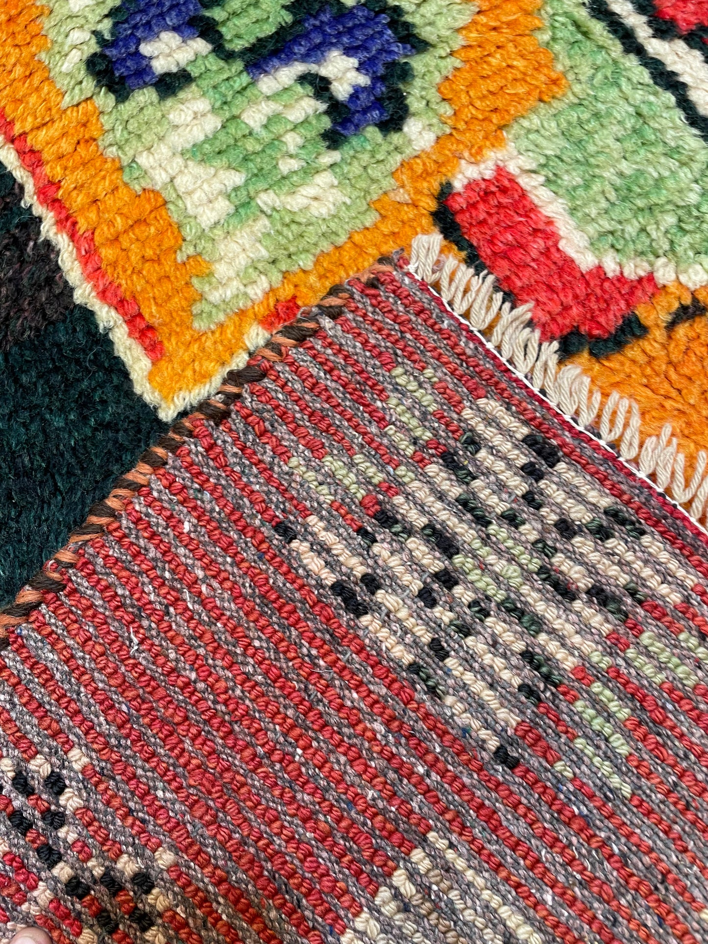 Hand-Knotted Wool Rug Turkish Oushak 4'10" x 6'7"