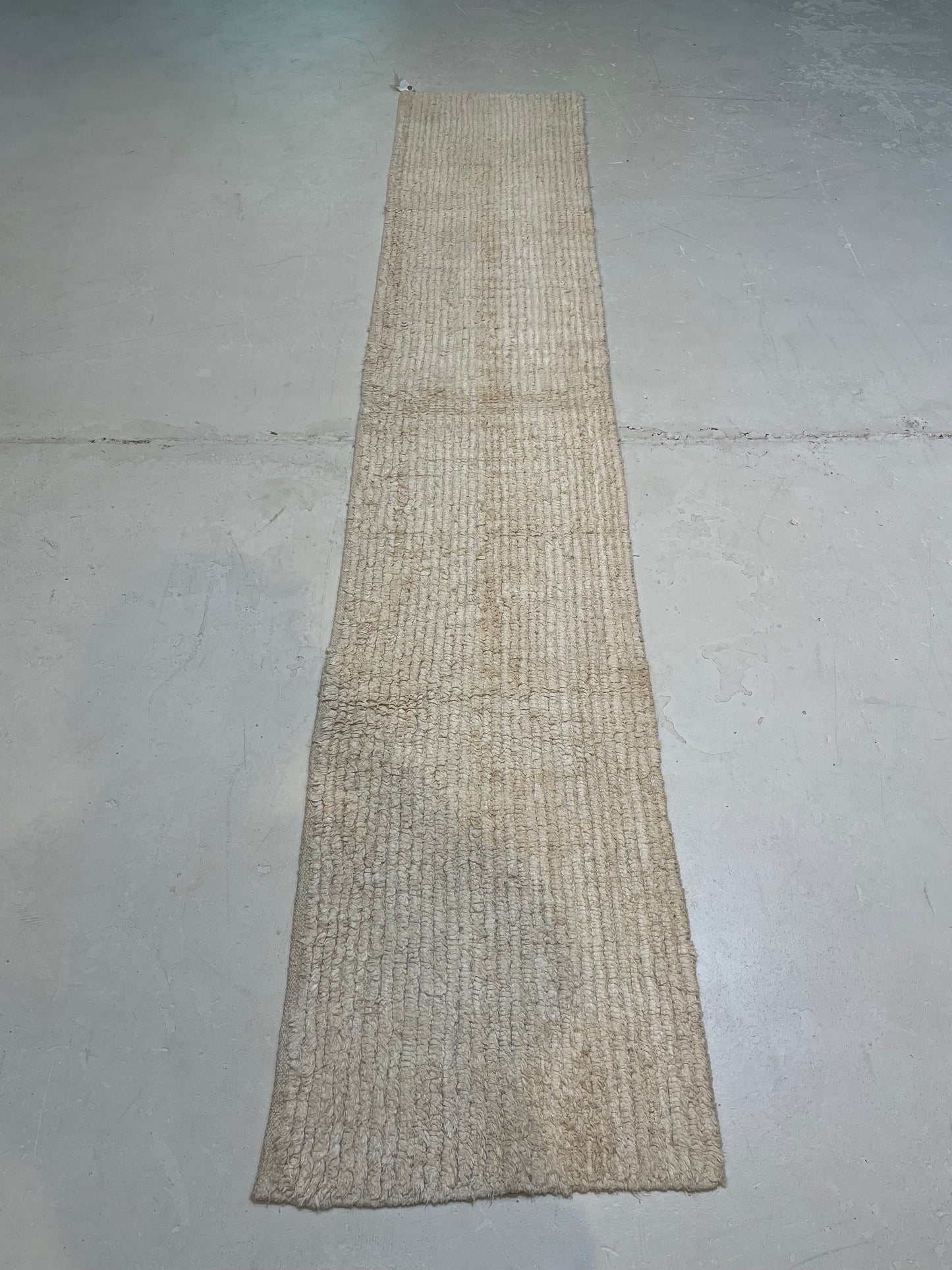 Hand-Knotted Wool Runner Turkish Oushak 1'9" x 9'6"