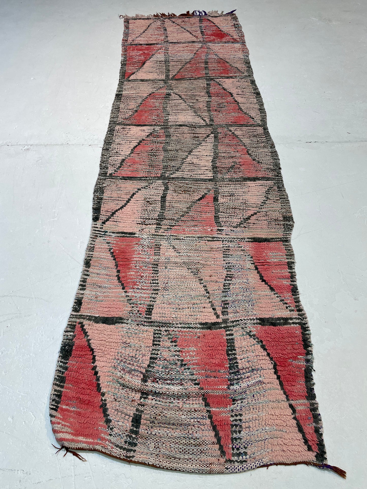 Hand-Knotted Wool Runner Moroccan 2'11" x 10'2"