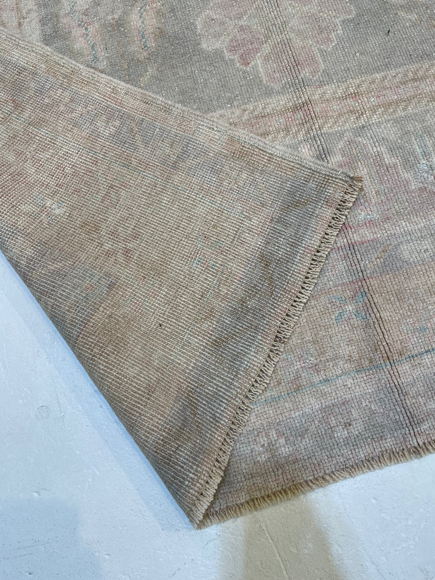 Hand-Knotted Wool Rug Turkish Oushak 4'6" x 8'4"