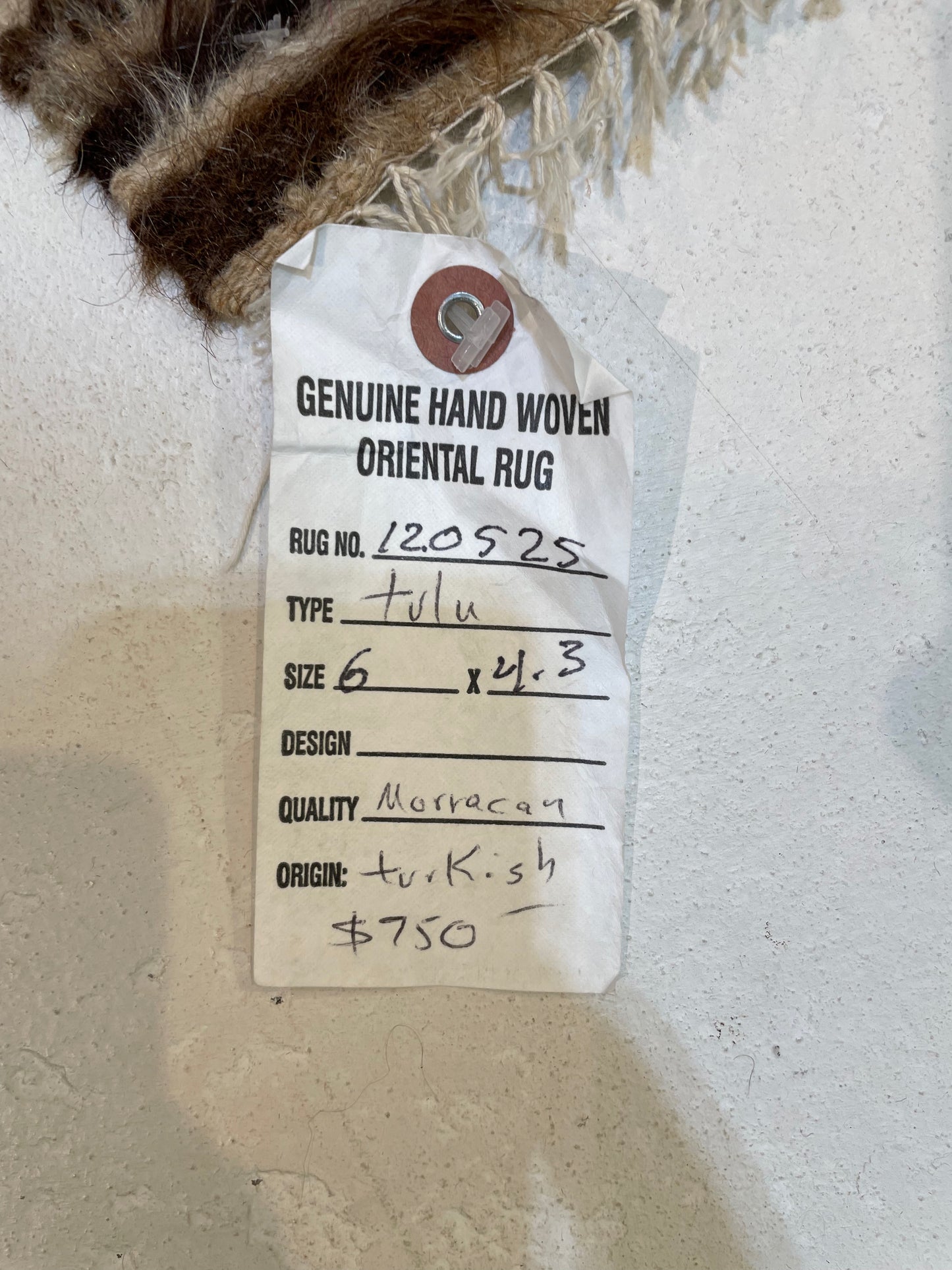 Hand-Knotted Wool Rug Turkish Oushak 4'3" x 6'