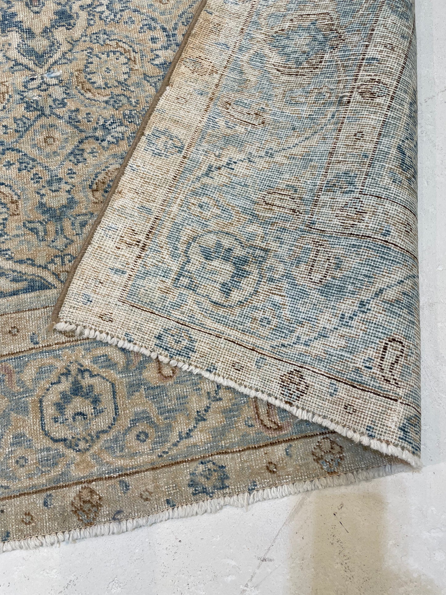 Hand-Knotted Wool Rug Turkish Oushak 4'6" x 6'1"