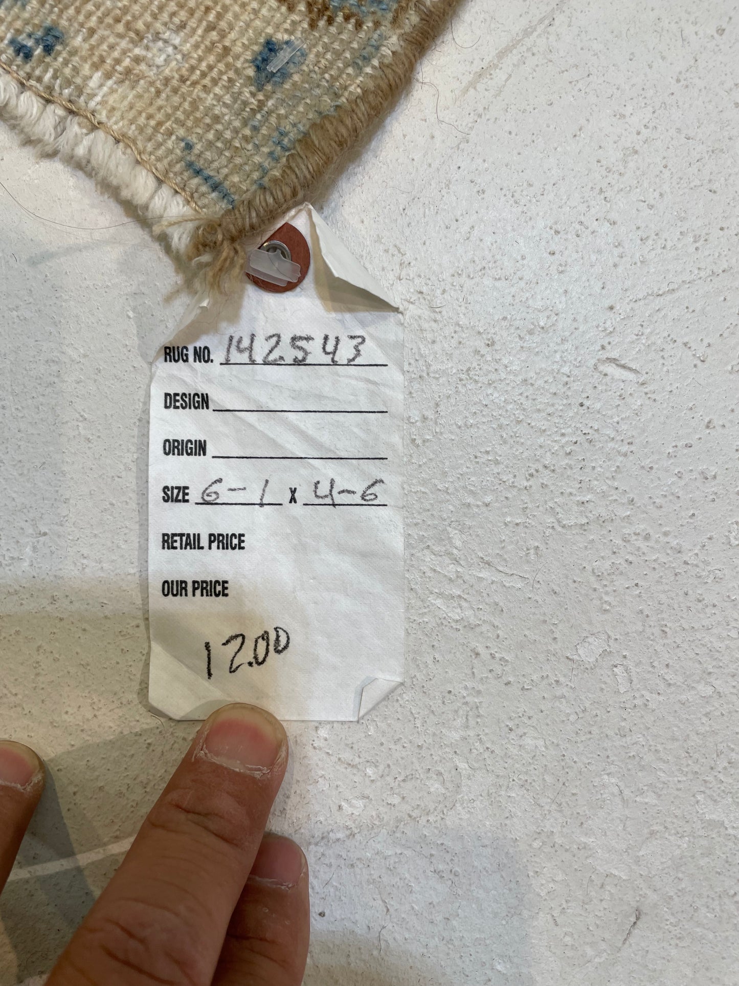 Hand-Knotted Wool Rug Turkish Oushak 4'6" x 6'1"