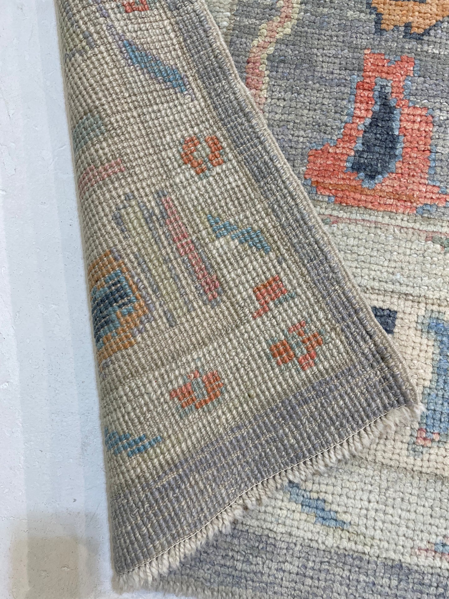 Hand-Knotted Wool Rug Turkish Oushak 5'1" x 7'4"