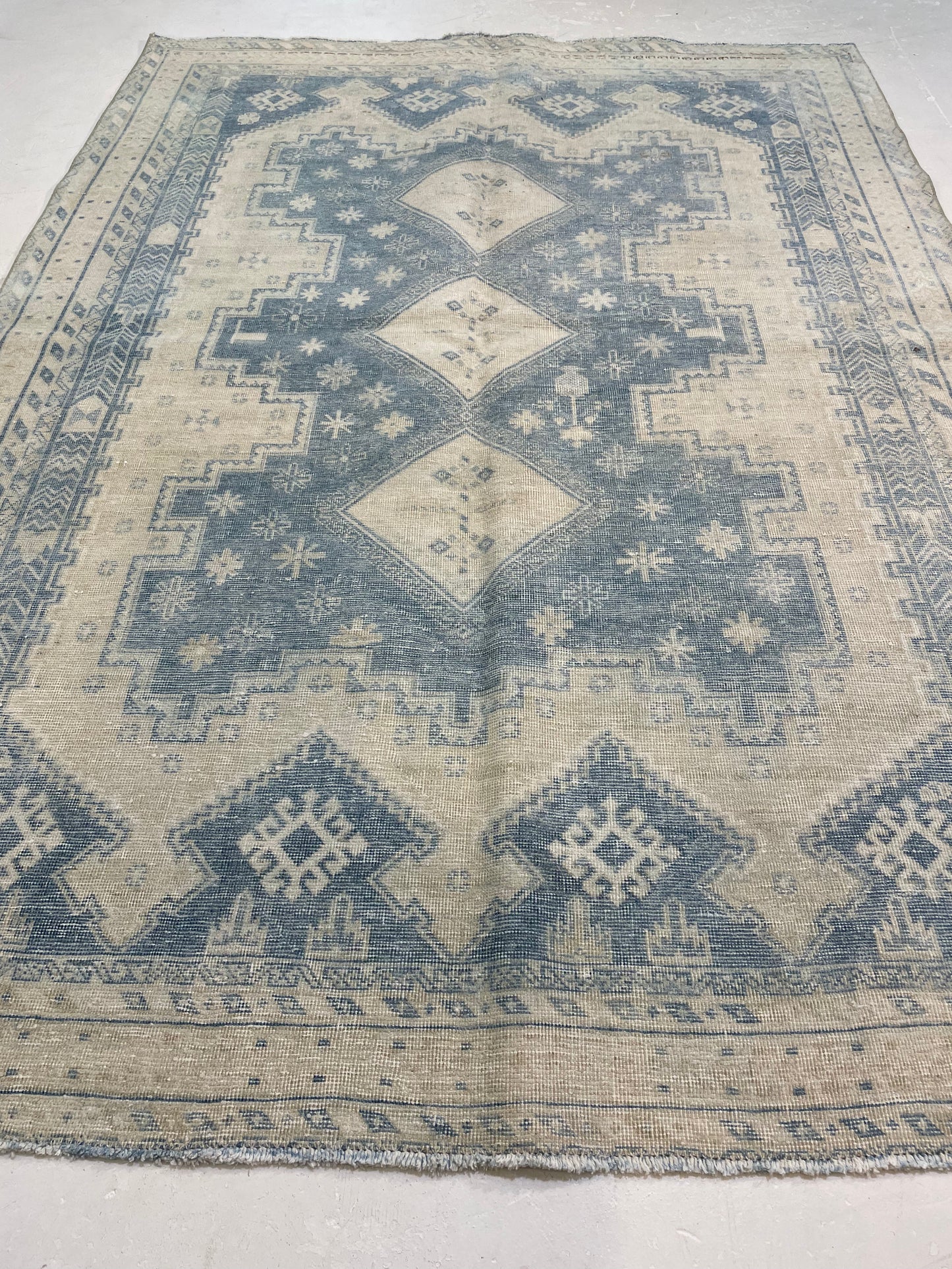Hand-Knotted Wool Rug Turkish Oushak 5'4" x 7'5"