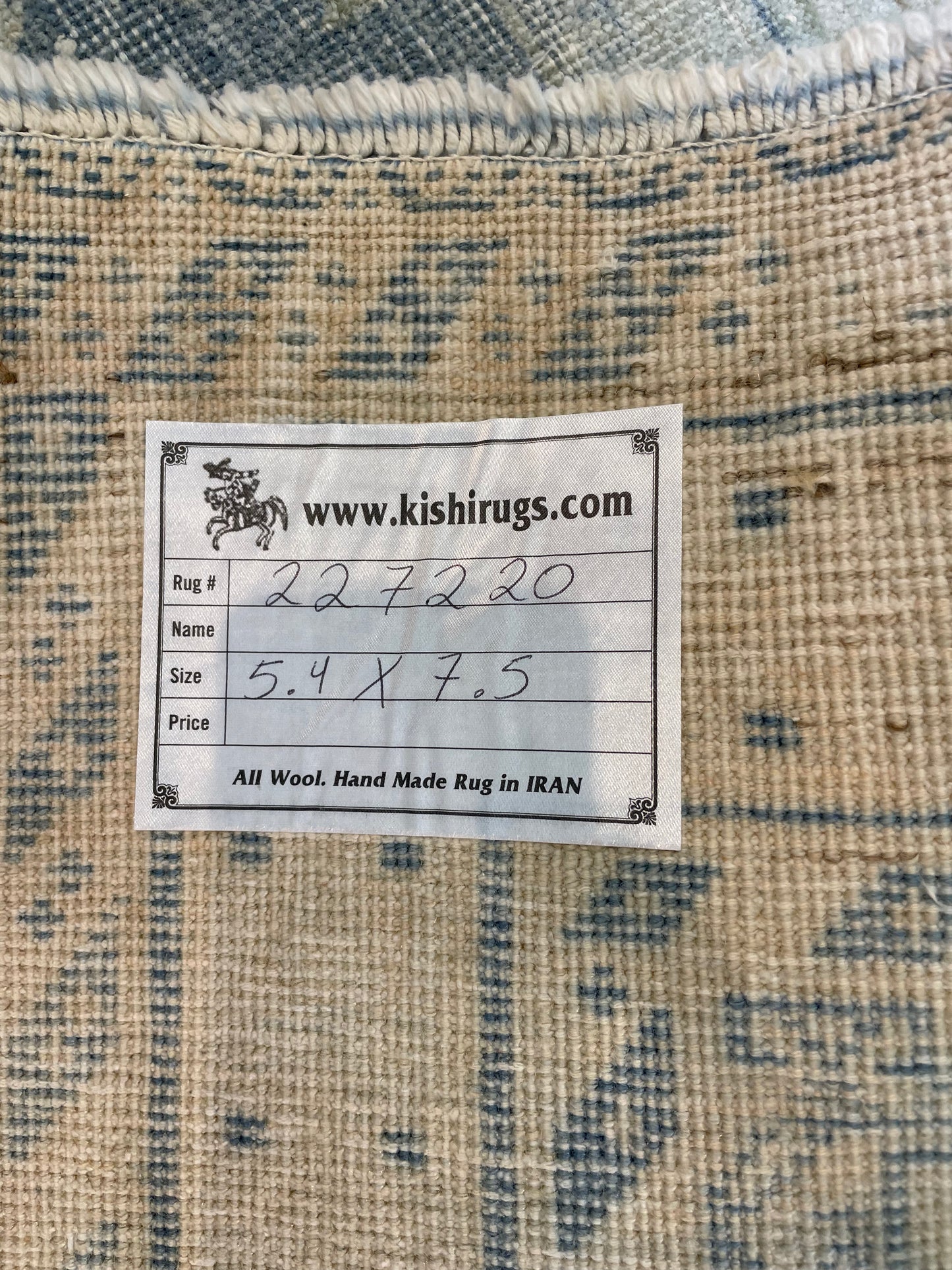 Hand-Knotted Wool Rug Turkish Oushak 5'4" x 7'5"