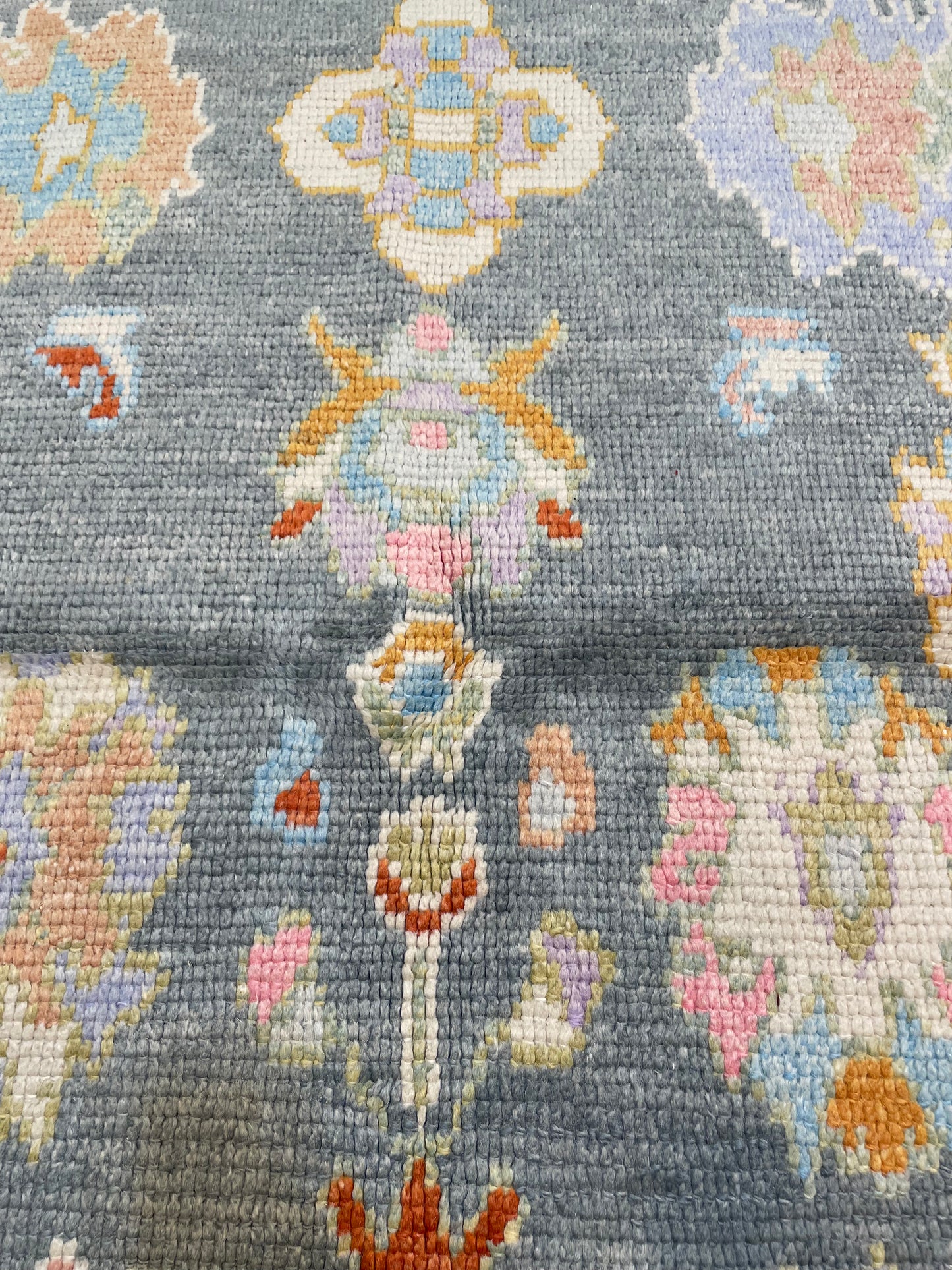 Hand-Knotted Wool Rug Turkish Oushak 5' x 7'