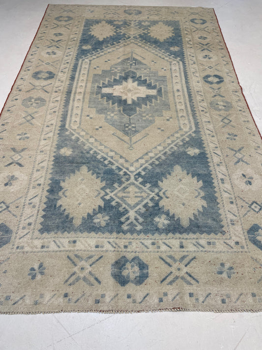 Hand-Knotted Wool Rug Turkish Oushak 4'8" x 7'10"