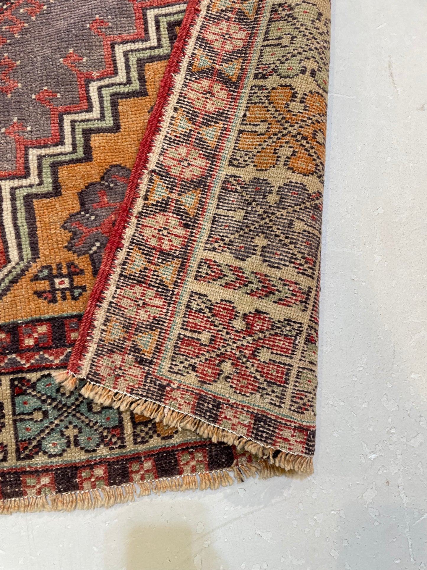 Hand-Knotted Wool Rug Turkish Oushak 3'8" x 6'