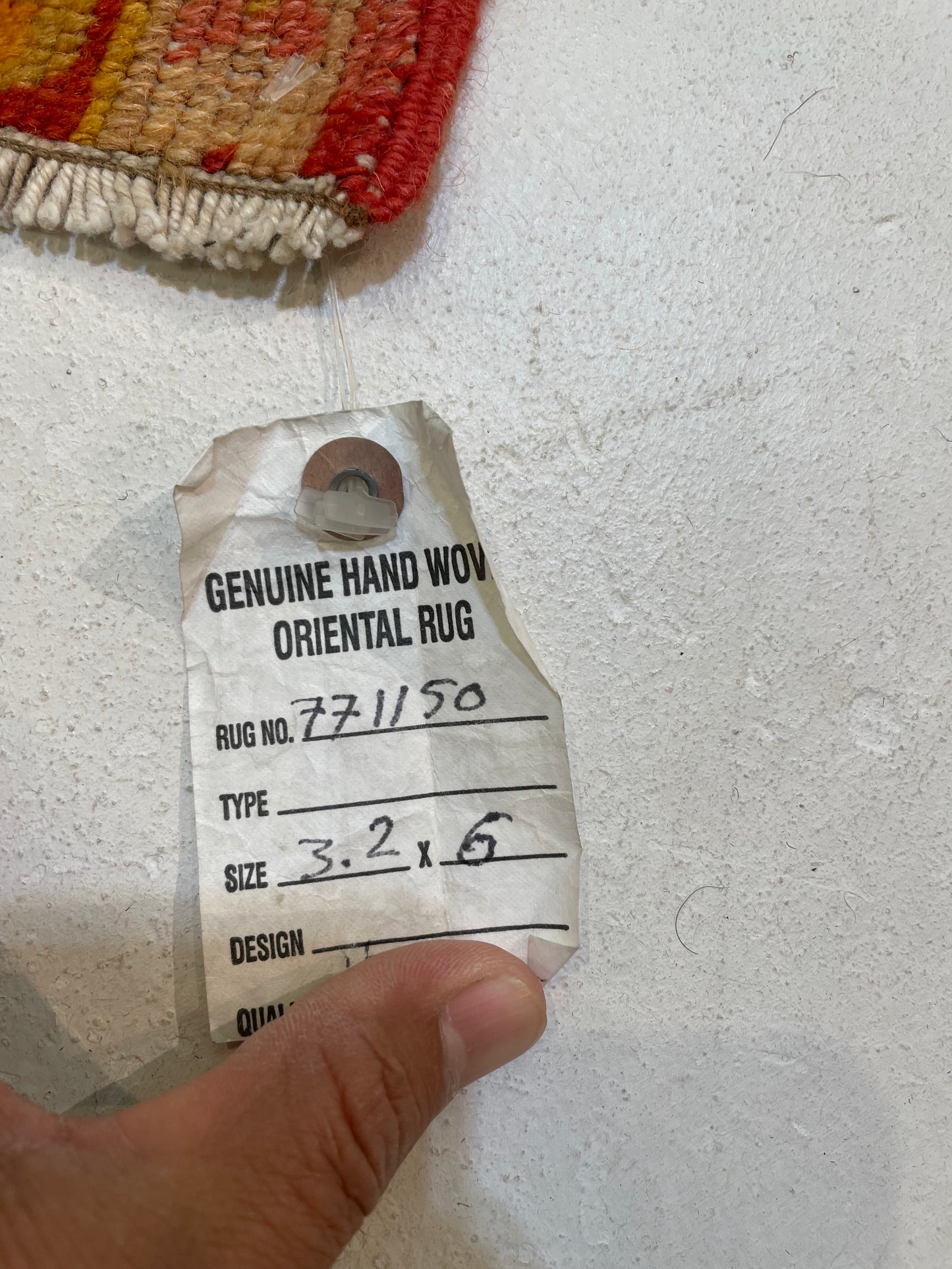 Hand-Knotted Wool Rug Turkish Oushak 3'2" x 6'