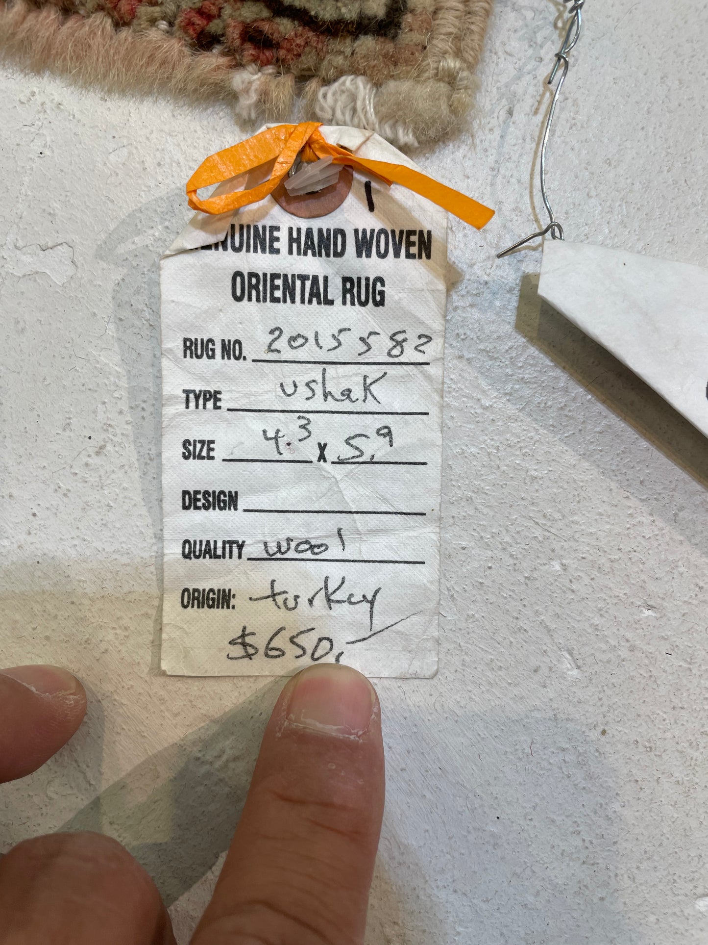 Hand-Knotted Wool Rug Turkish Oushak 4'3" x 5'9"