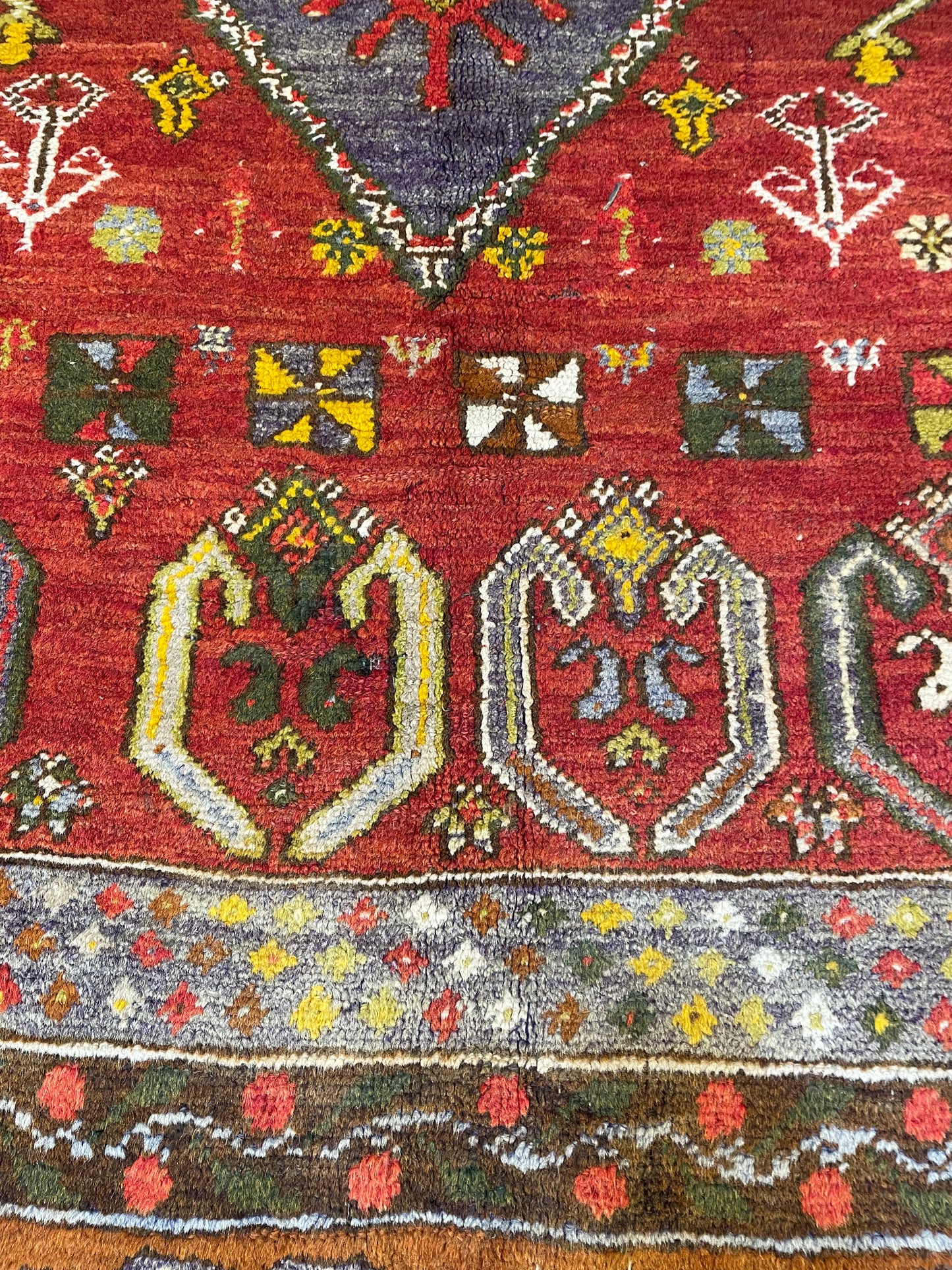 Hand-Knotted Wool Rug Turkish Oushak 3'8" x 7'3"