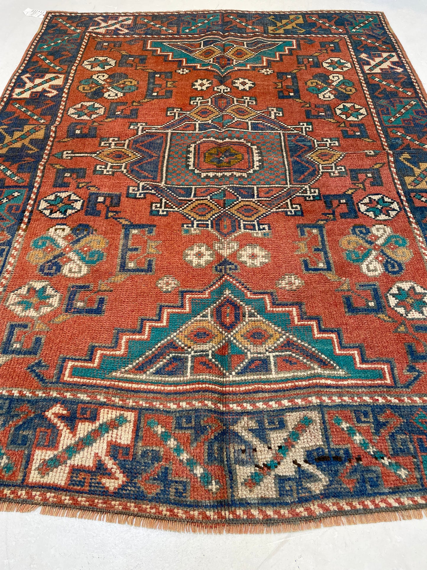 Hand-Knotted Wool Rug Turkish Oushak 4'4" x 5'9"
