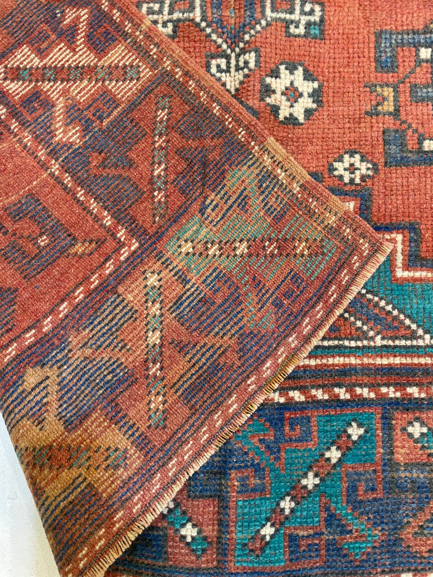 Hand-Knotted Wool Rug Turkish Oushak 4'4" x 5'9"