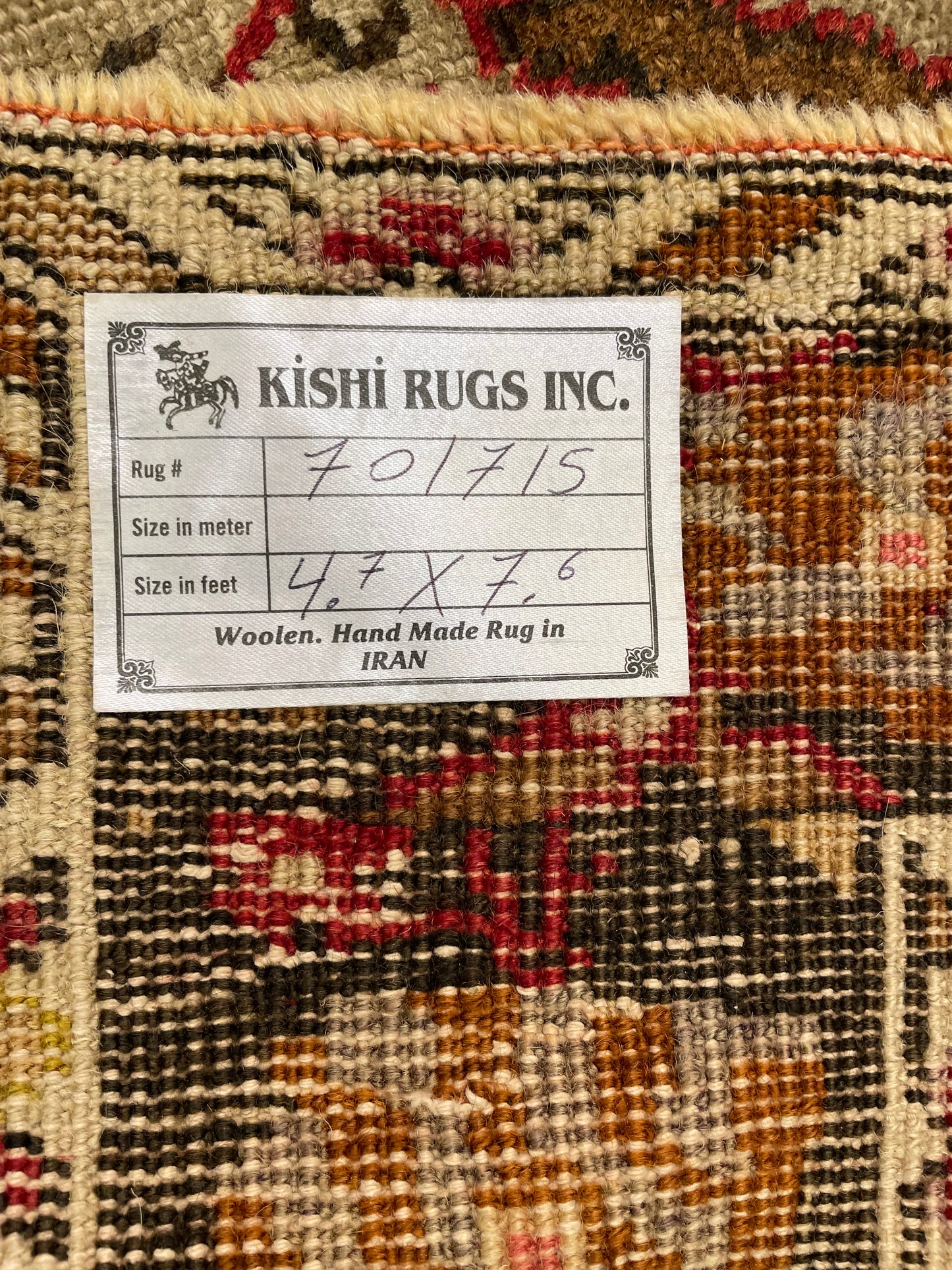 Hand-Knotted Wool Rug Turkish Oushak 4'7" x 7'6"