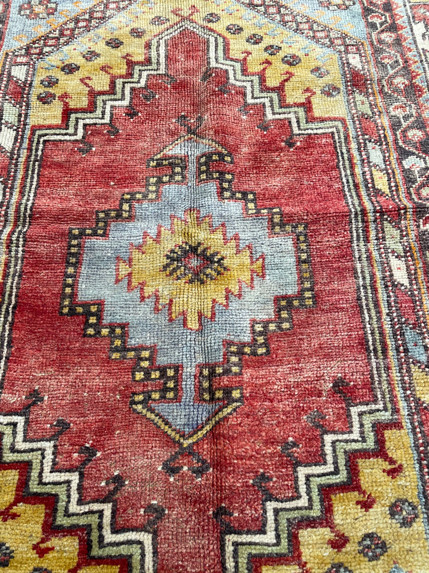 Hand-Knotted Wool Rug Turkish Oushak 3'7" x 5'9"
