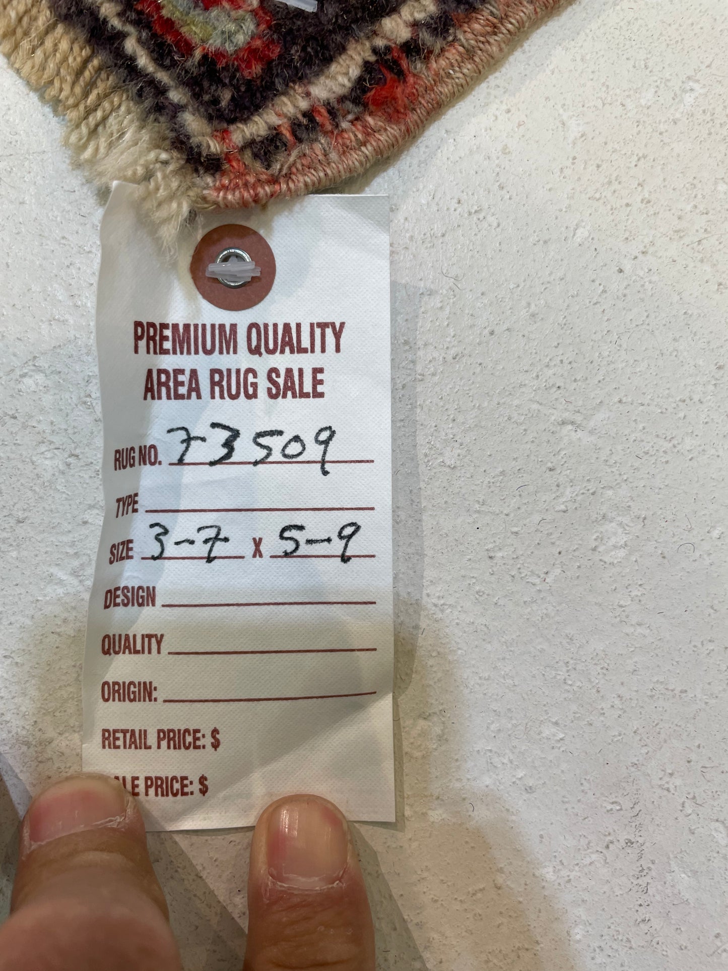 Hand-Knotted Wool Rug Turkish Oushak 3'7" x 5'9"