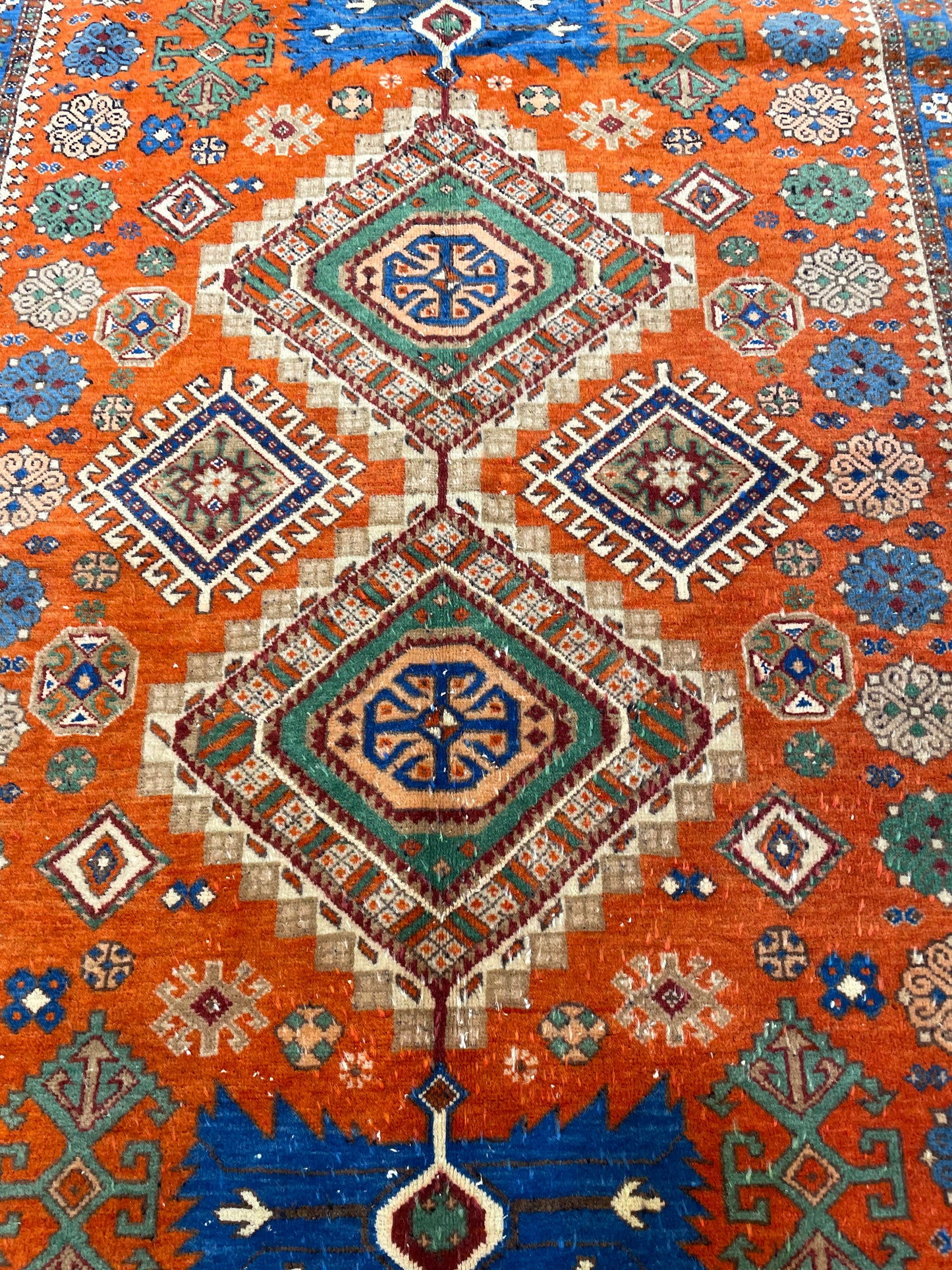 Hand-Knotted Wool Rug Turkish Oushak 4'4" x 5'5"