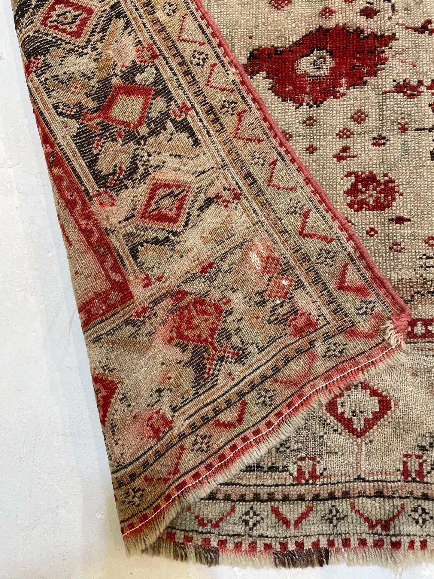 Hand-Knotted Wool Rug Turkish Oushak 4' x 6'