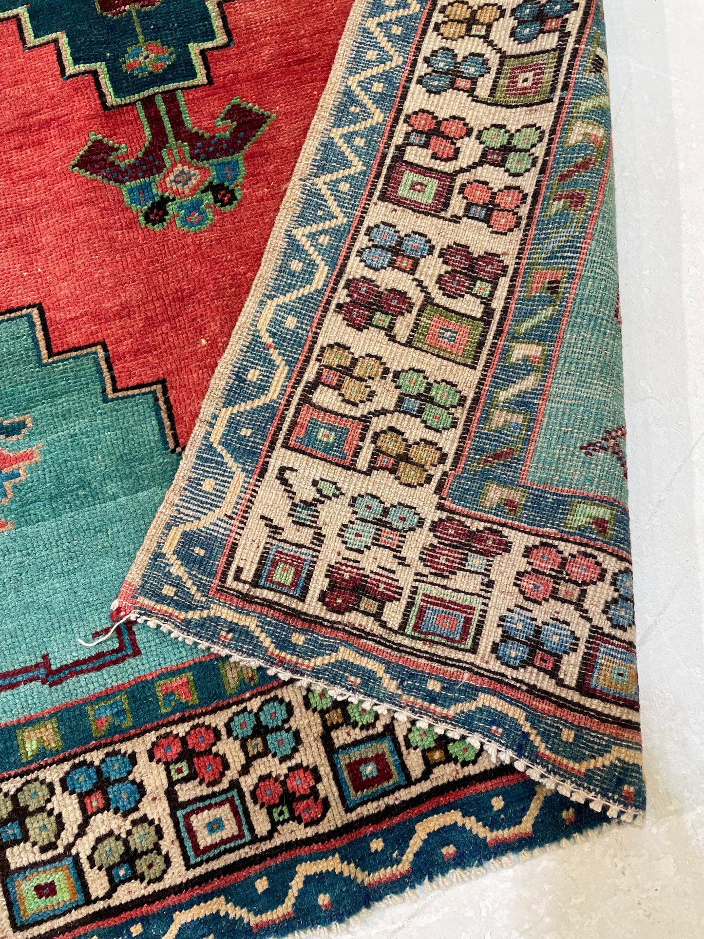 Hand-Knotted Wool Rug Turkish Oushak 3'8" x 5'6"