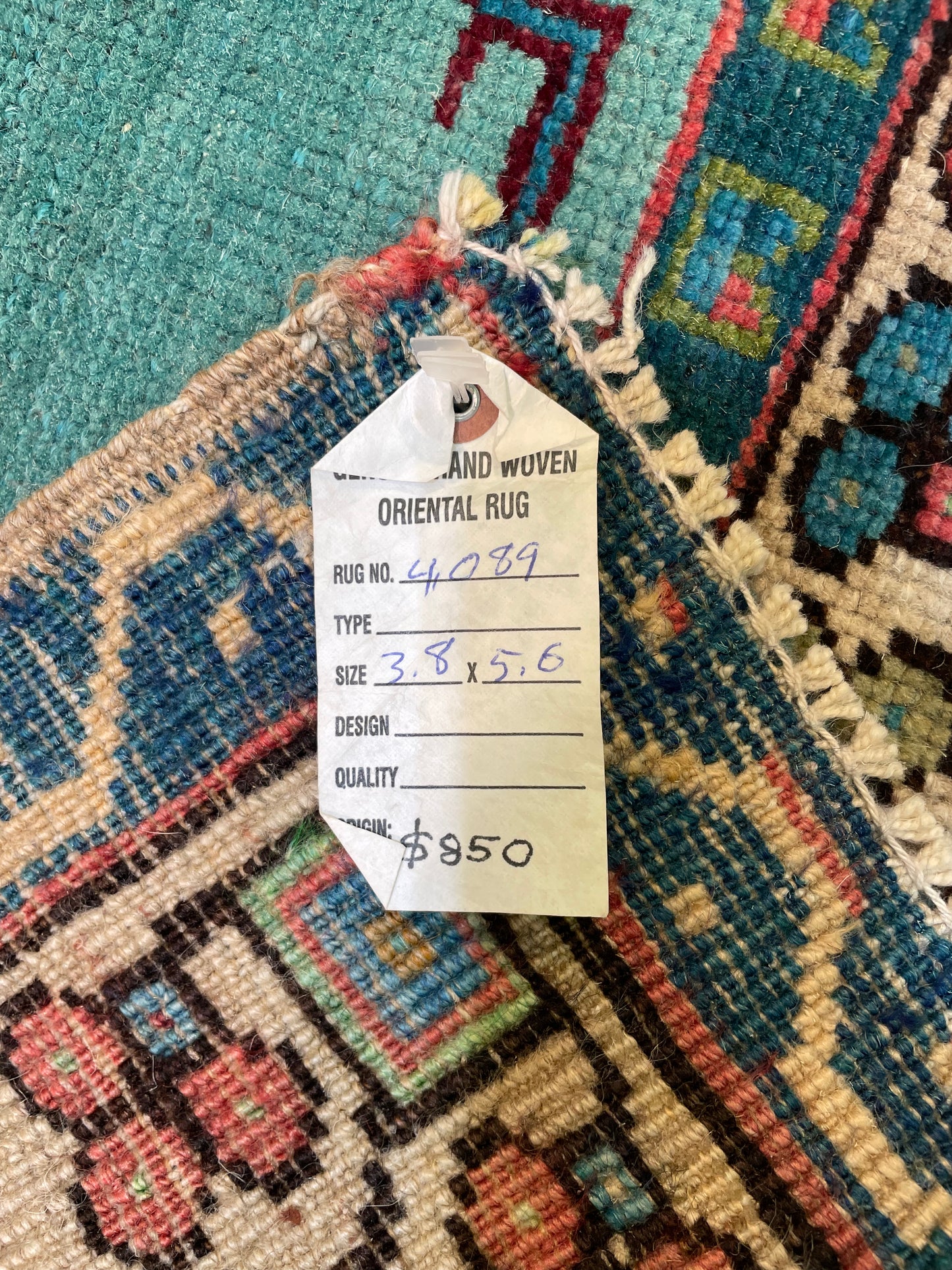 Hand-Knotted Wool Rug Turkish Oushak 3'8" x 5'6"